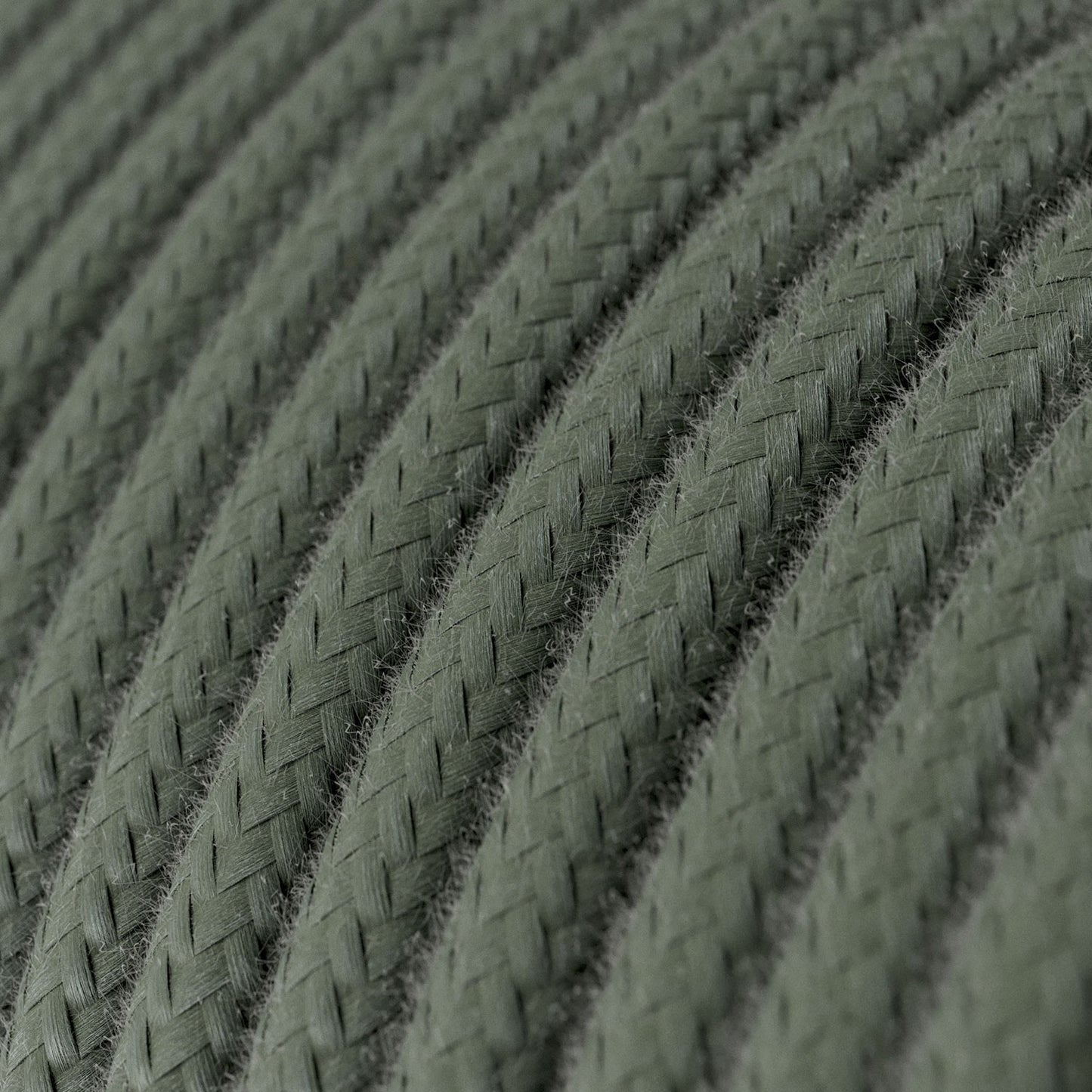 Cotton Sage Green Textile Cable - The Original Creative-Cables - RC63 round 2x0.75mm / 3x0.75mm