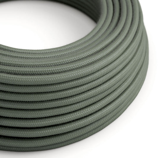 Cotton Sage Green Textile Cable - The Original Creative-Cables - RC63 round 2x0.75mm / 3x0.75mm