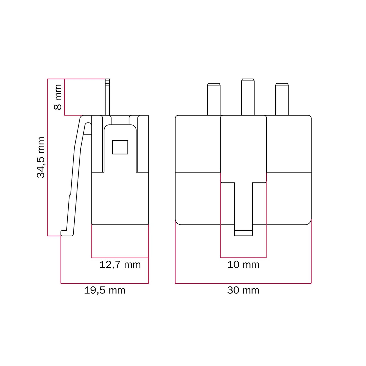 DCL plug 2P with ground