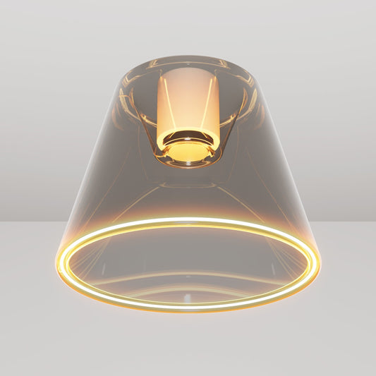 Design ceiling light with smoky cone-shaped Ghost bulb