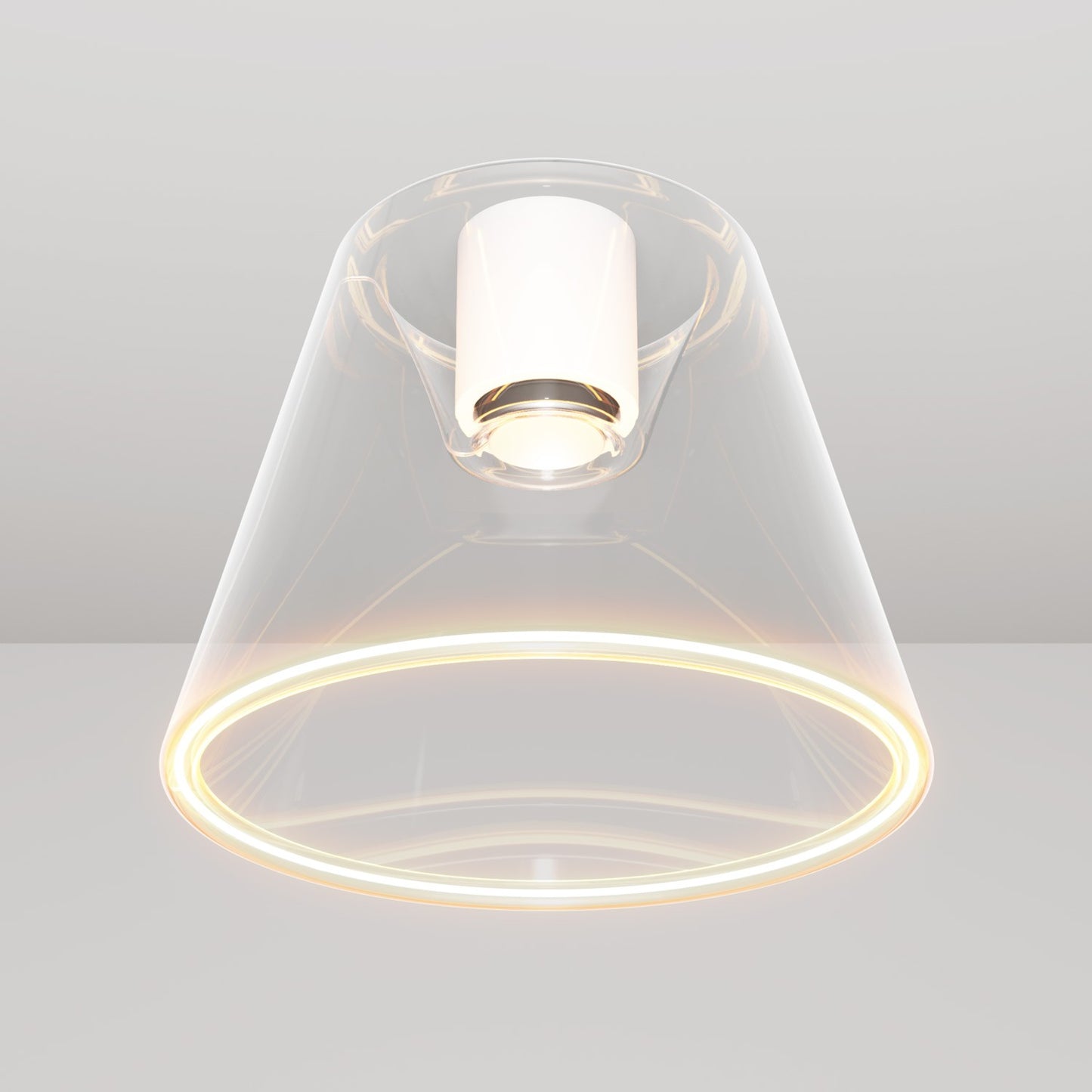 Design ceiling light with transparent cone-shaped Ghost bulb