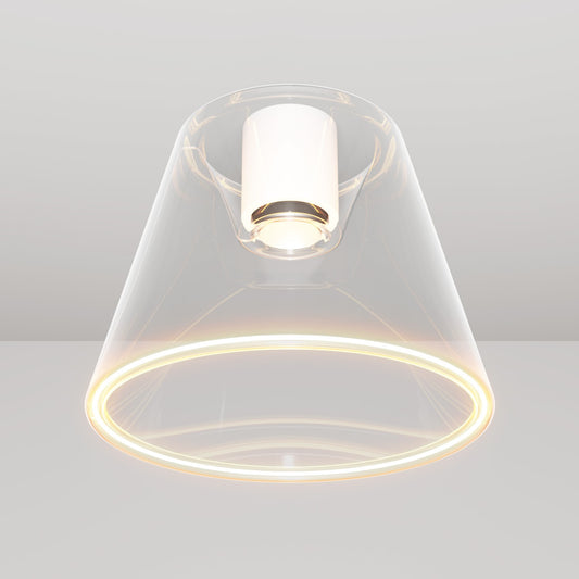 Design ceiling light with transparent cone-shaped Ghost bulb