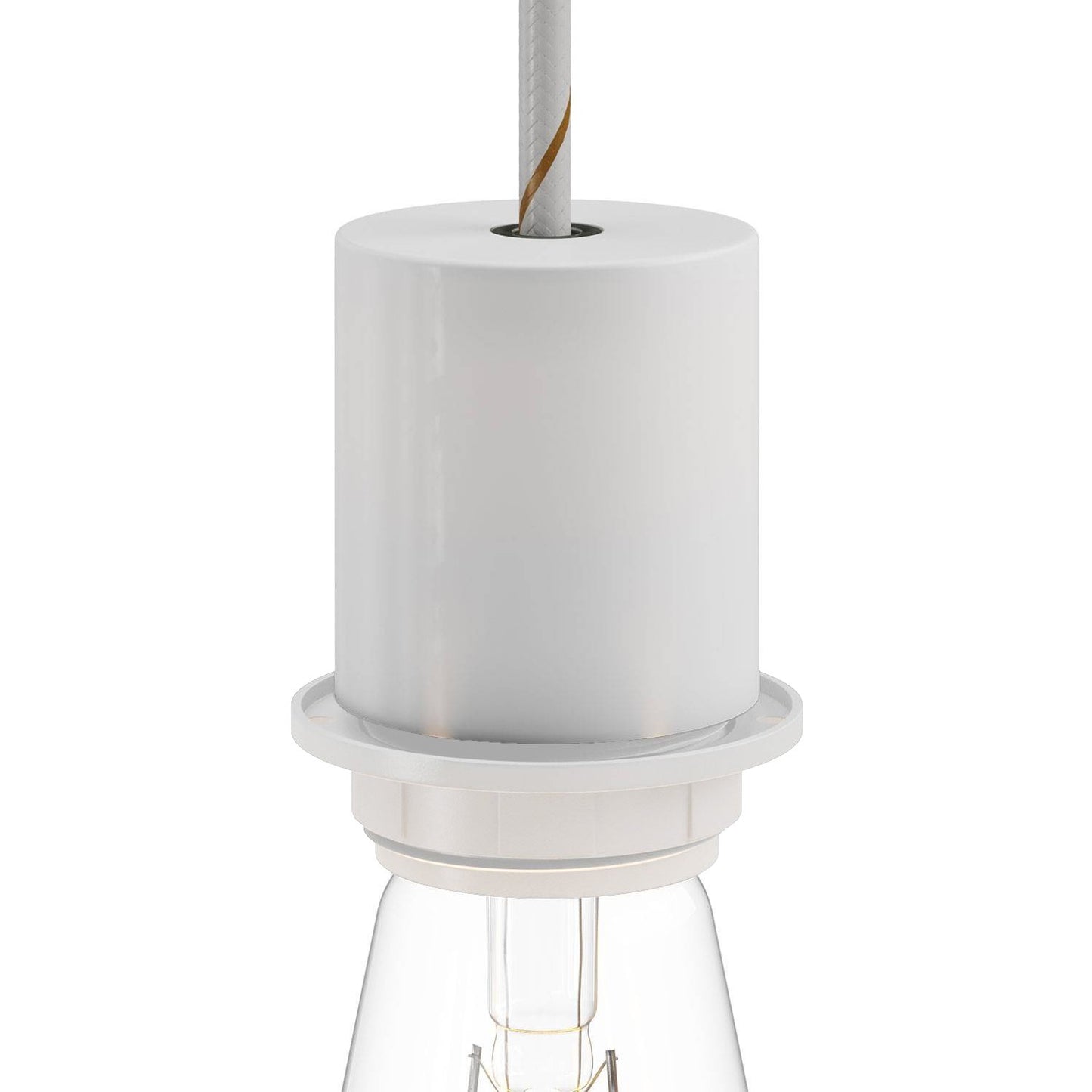 E26 semi-threaded metal socket kit with concealed cable clamp