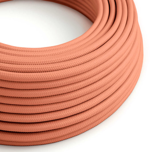 Electric cable covered in peach-coloured fabric - The Original Creative Cables, for modern and vibrant lamps - RM23