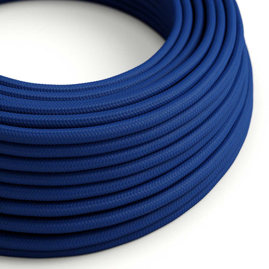 Textilkabel rund mit breitem Querschnitt 3x1,50 - Seideneffekt Blau RM12