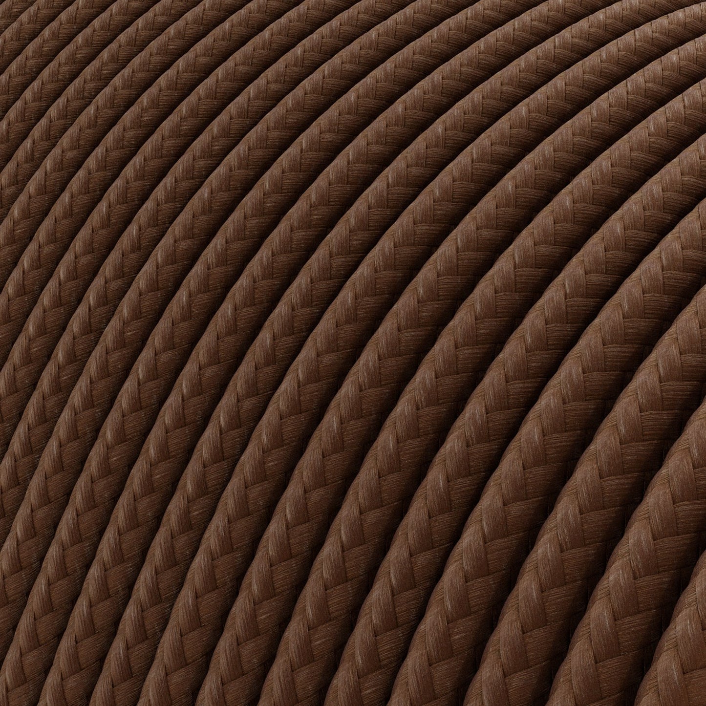 Extra Low Voltage power cable coated in silk effect fabric Brown RM13