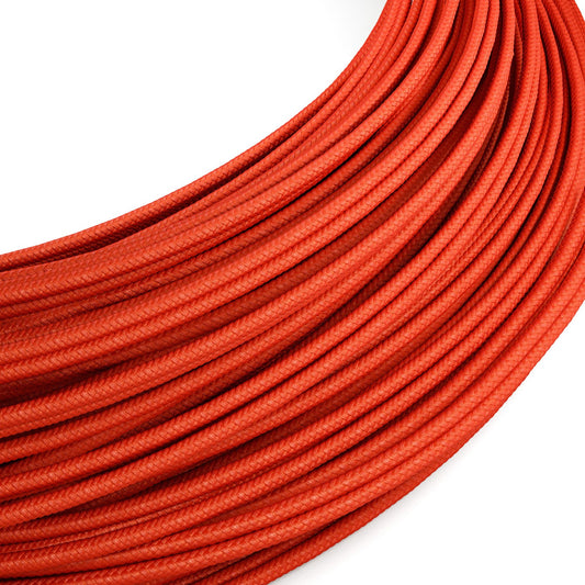 Extra Low Voltage power cable coated in silk effect fabric Red RM09