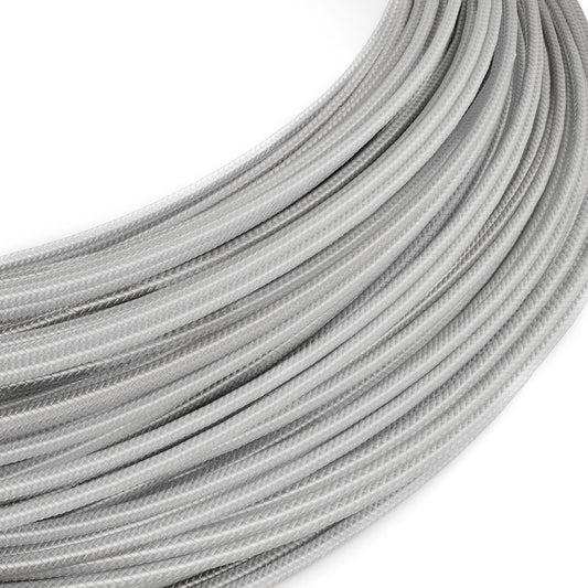 Extra Low Voltage power cable coated in silk effect fabric Silver RM02