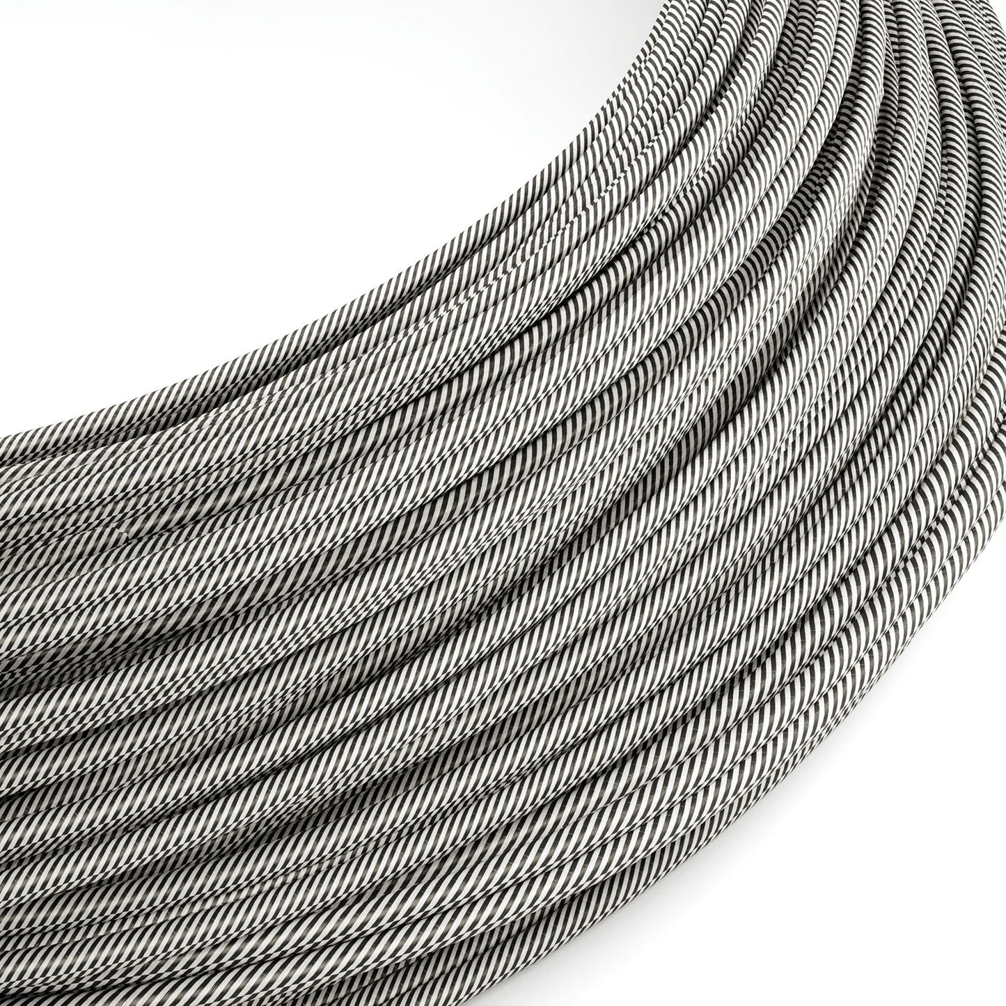 Extra Low Voltage power cable coated in silk effect fabric Vertigo Slate White ERM37
