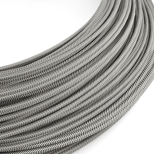Extra Low Voltage power cable coated in silk effect fabric Vertigo Slate White ERM37