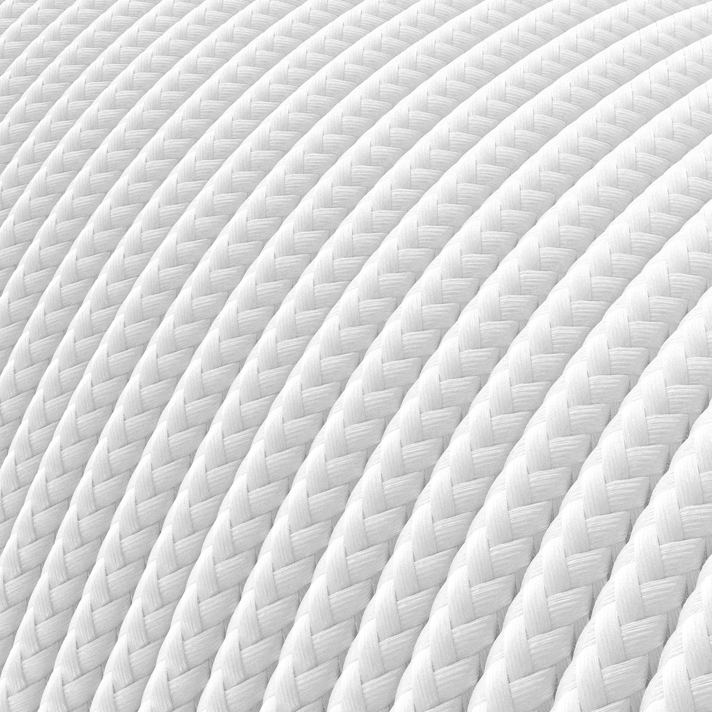 Extra Low Voltage power cable coated in silk effect fabric White RM01