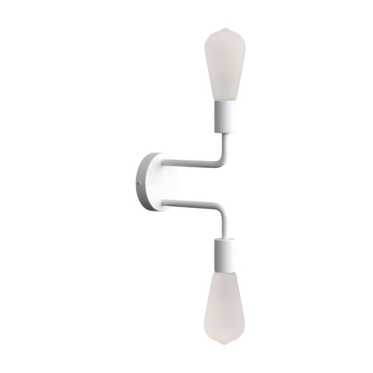 Fermaluce Metal, metal wall light with double bent extension