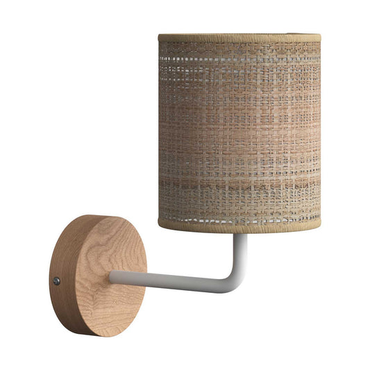Fermaluce Wood, woods wall light with lampshade and bent extension