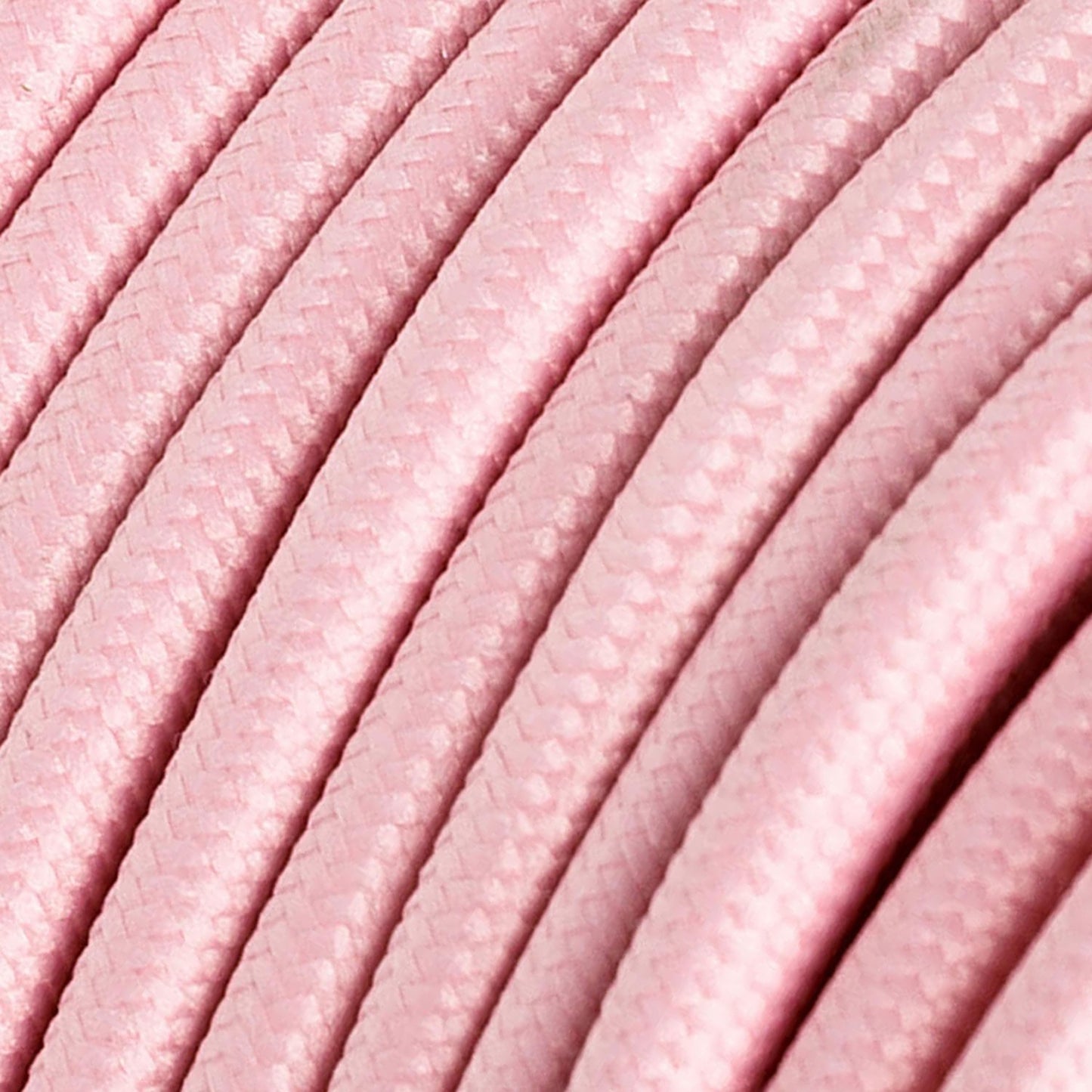 Glossy Baby Pink Textile Cable - The Original Creative-Cables - RM16 round 2x0.75mm / 3x0.75mm