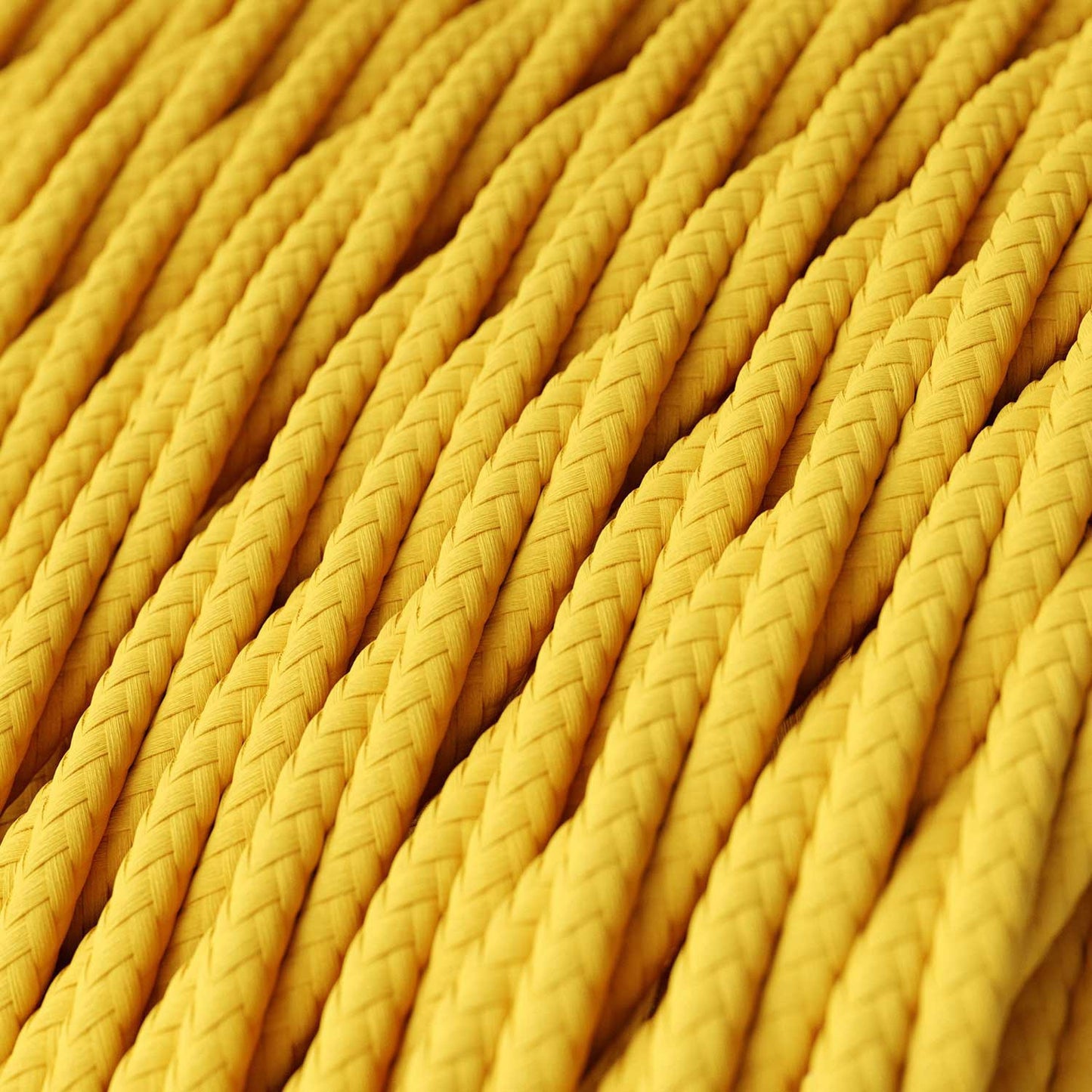 Glossy Corn Yellow Textile Cable - The Original Creative-Cables - TM10 braided 2x0.75mm / 3x0.75mm