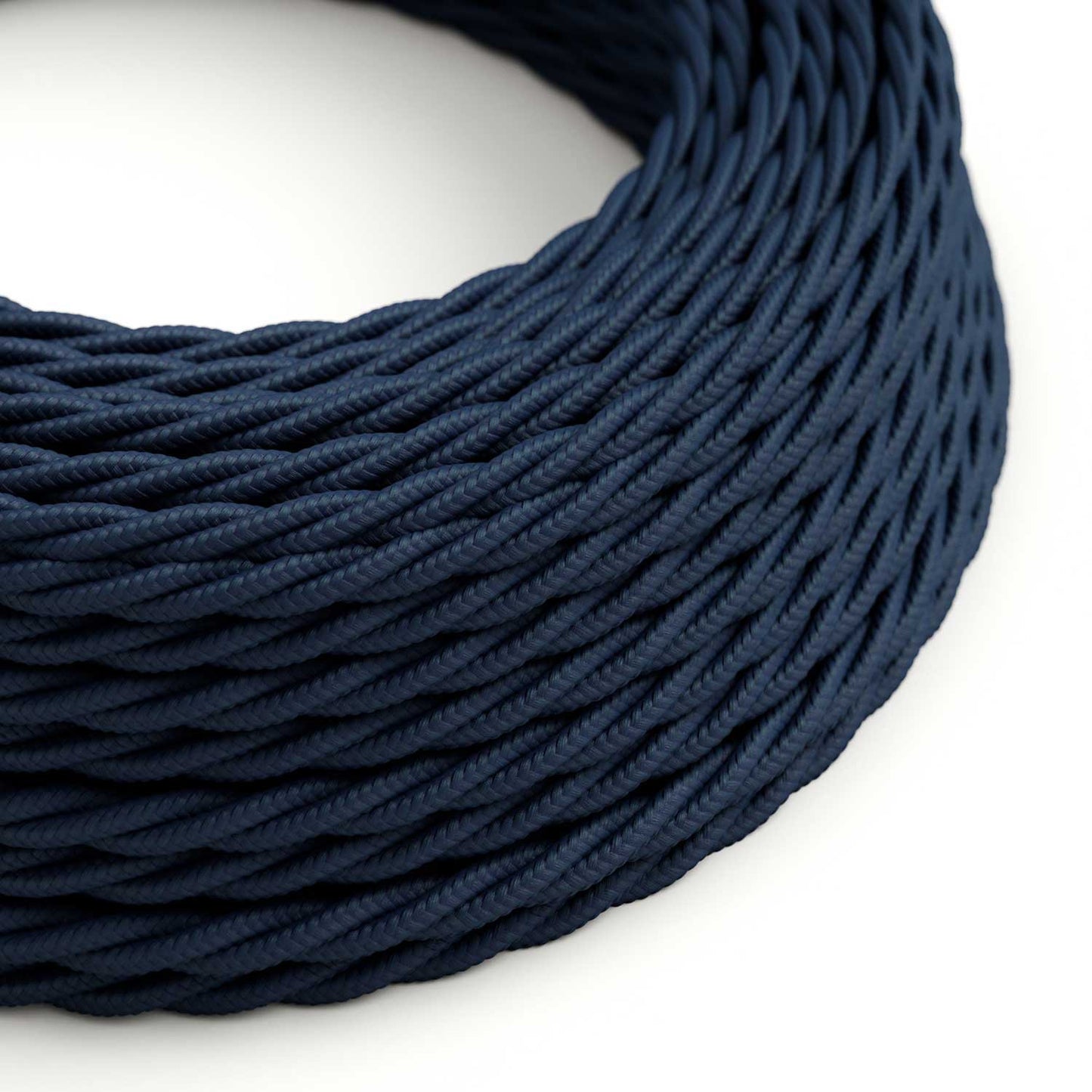 Glossy Deep Blue Textile Cable - The Original Creative-Cables - TM20 braided 2x0.75mm / 3x0.75mm