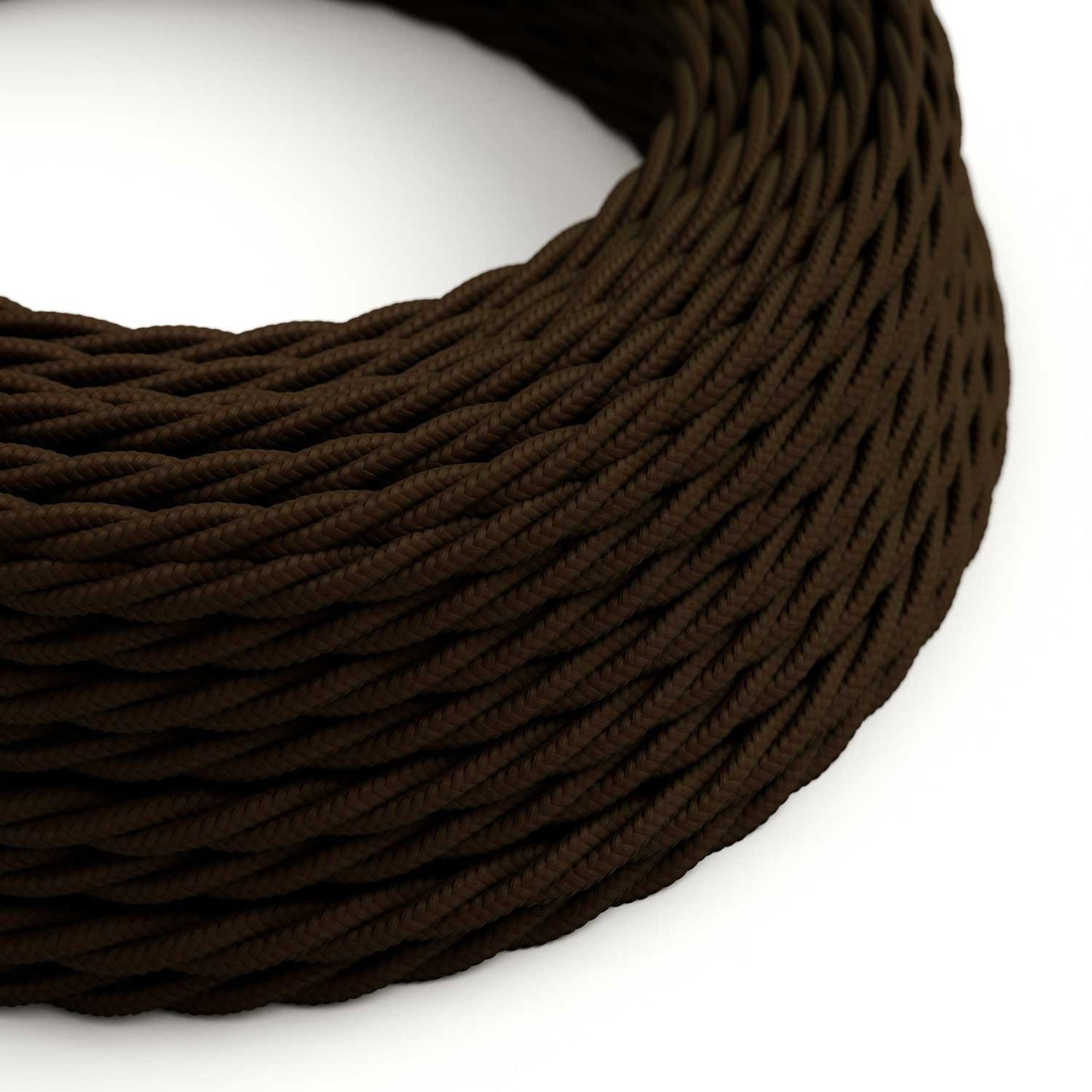 Glossy Espresso Brown Textile Cable - The Original Creative-Cables - TM13 braided 2x0.75mm / 3x0.75mm