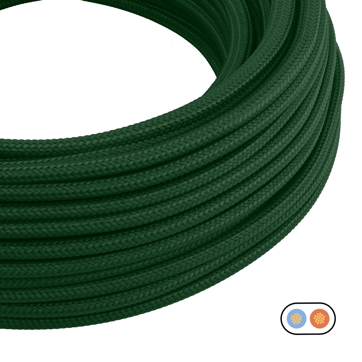 Glossy Forest Green flat electric cable - PM21