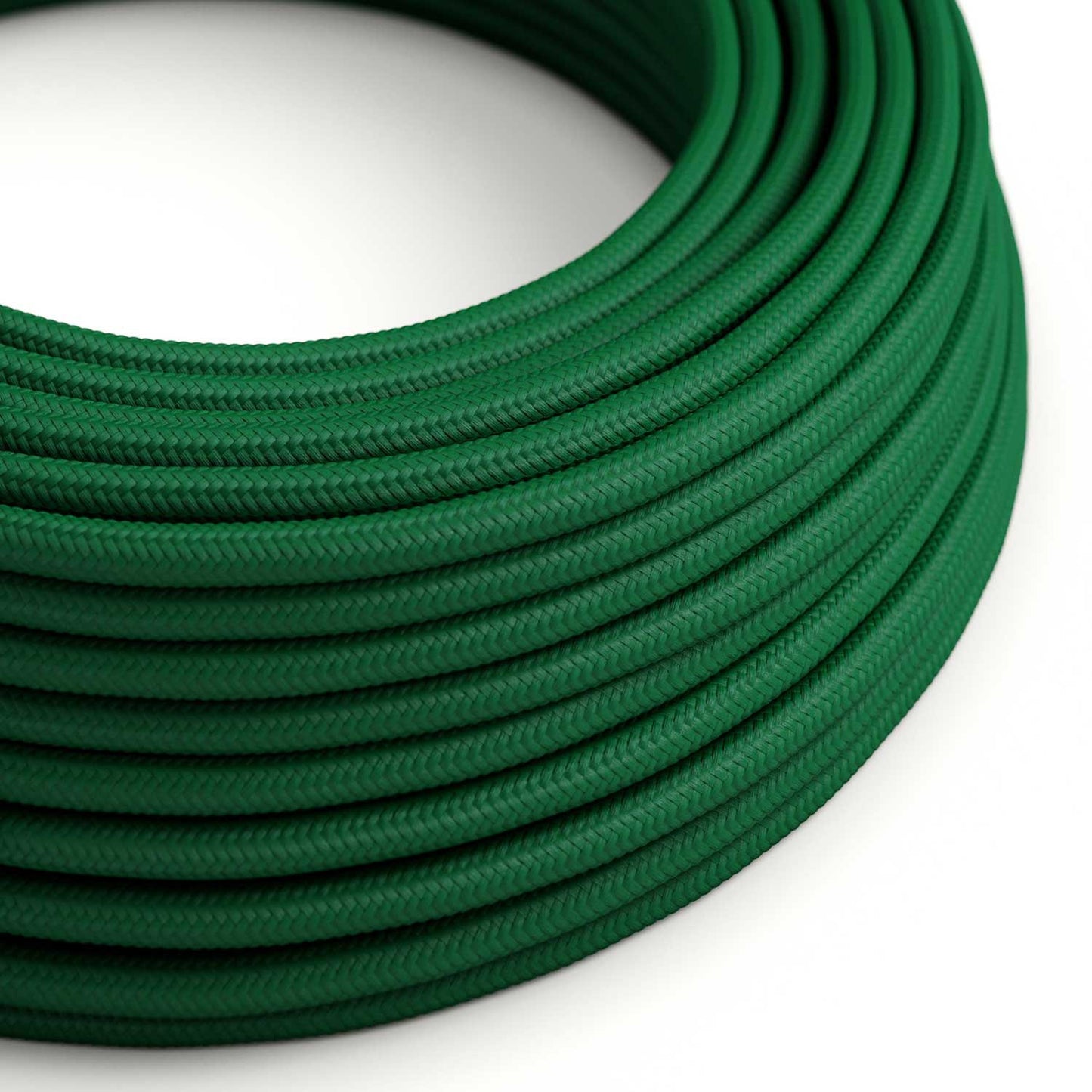 Glossy Forest Green Textile Cable - The Original Creative-Cables - RM21 round 2x0.75mm / 3x0.75mm