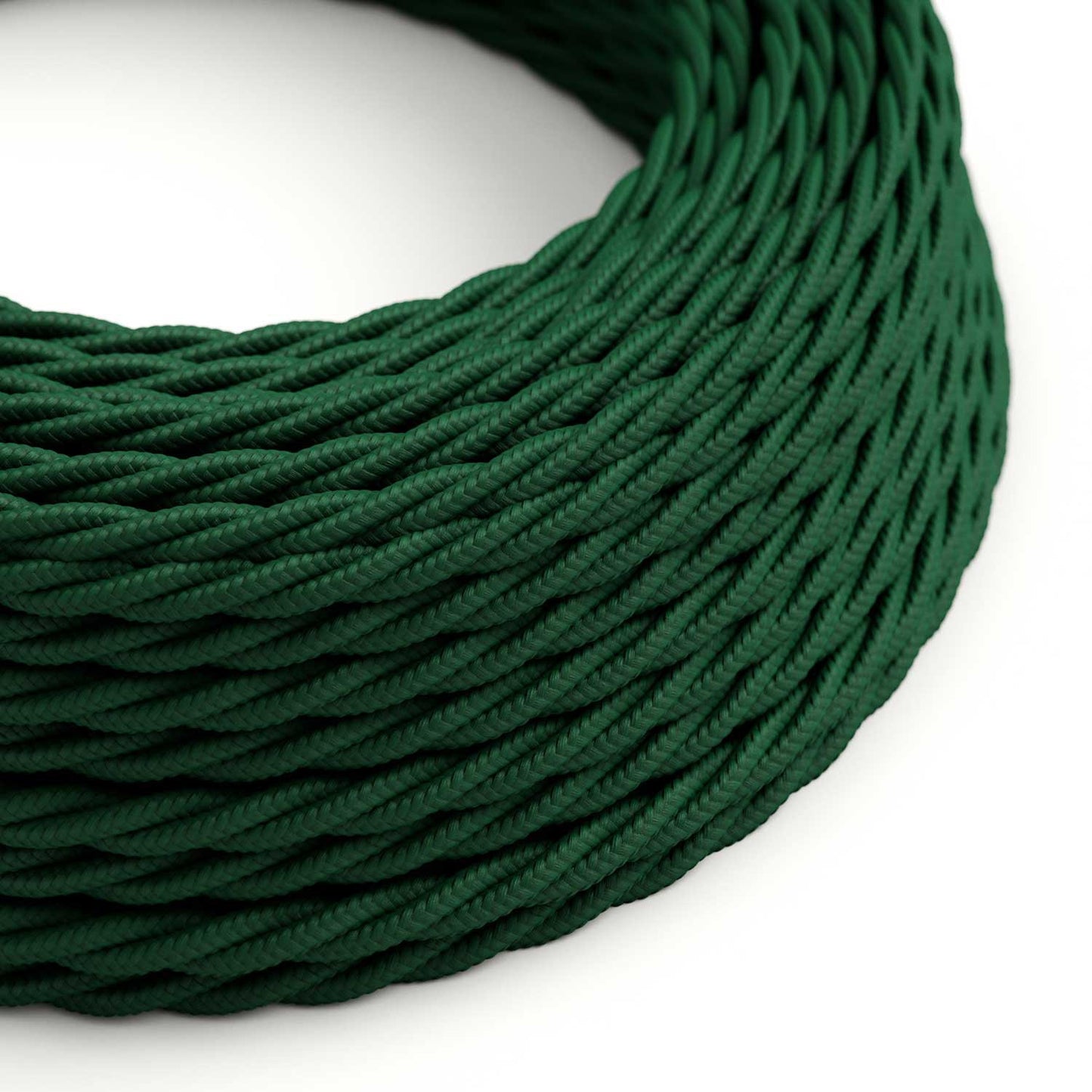 Glossy Forest Green Textile Cable - The Original Creative-Cables - TM21 braided 2x0.75mm / 3x0.75mm