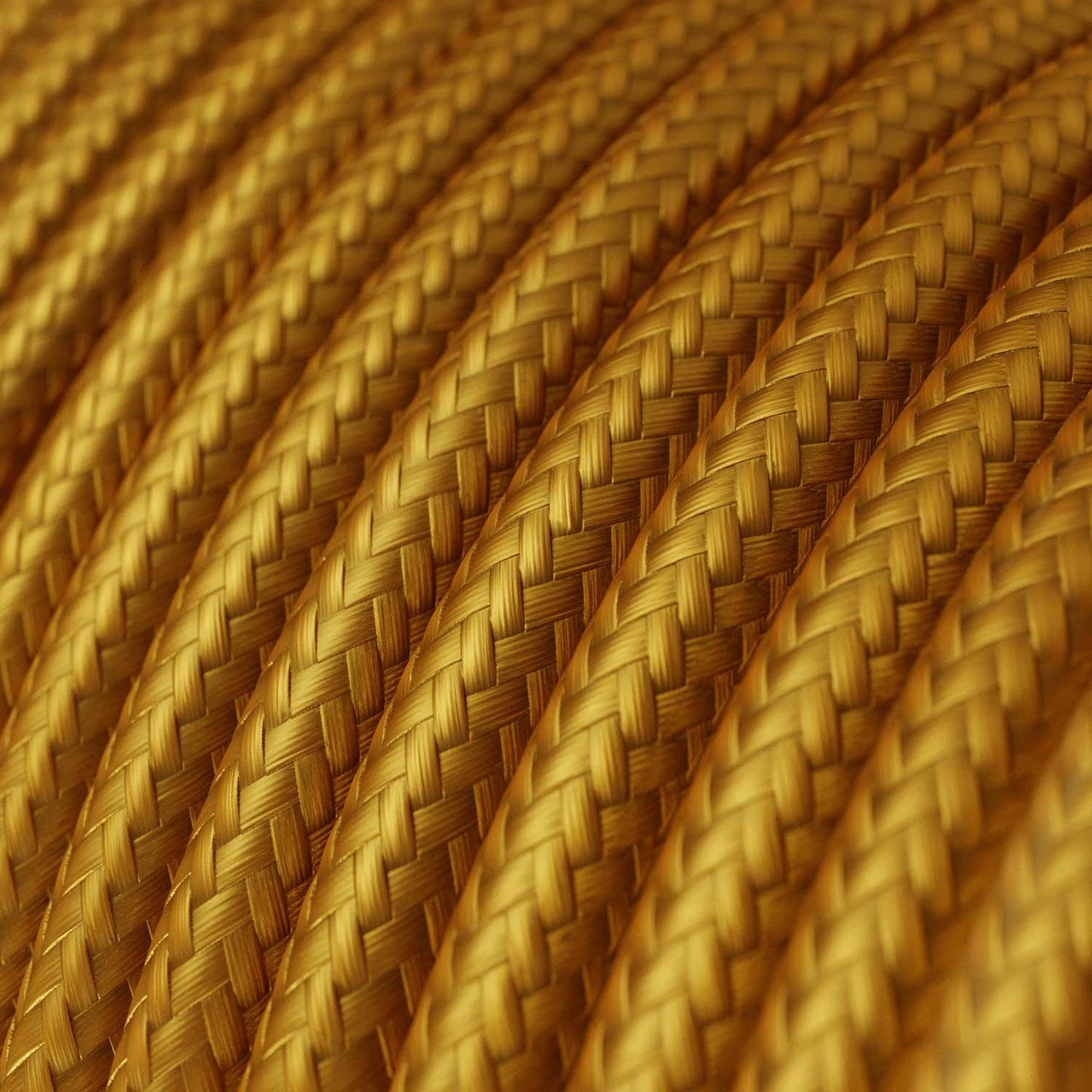 Glossy Gold Textile Cable - The Original Creative-Cables - RM05 round 2x0.75mm / 3x0.75mm