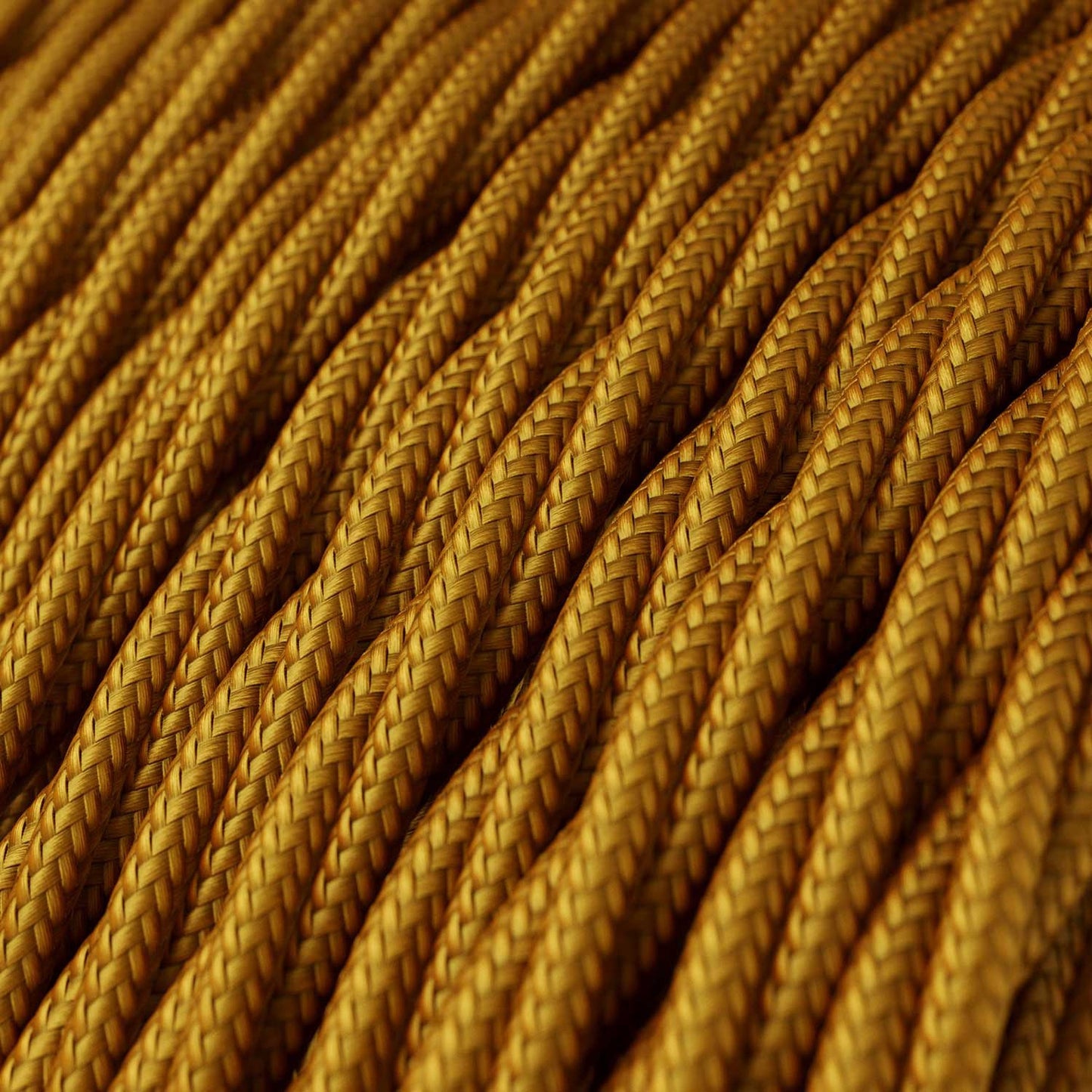 Glossy Gold Textile Cable - The Original Creative-Cables - TM05 braided 2x0.75mm / 3x0.75mm