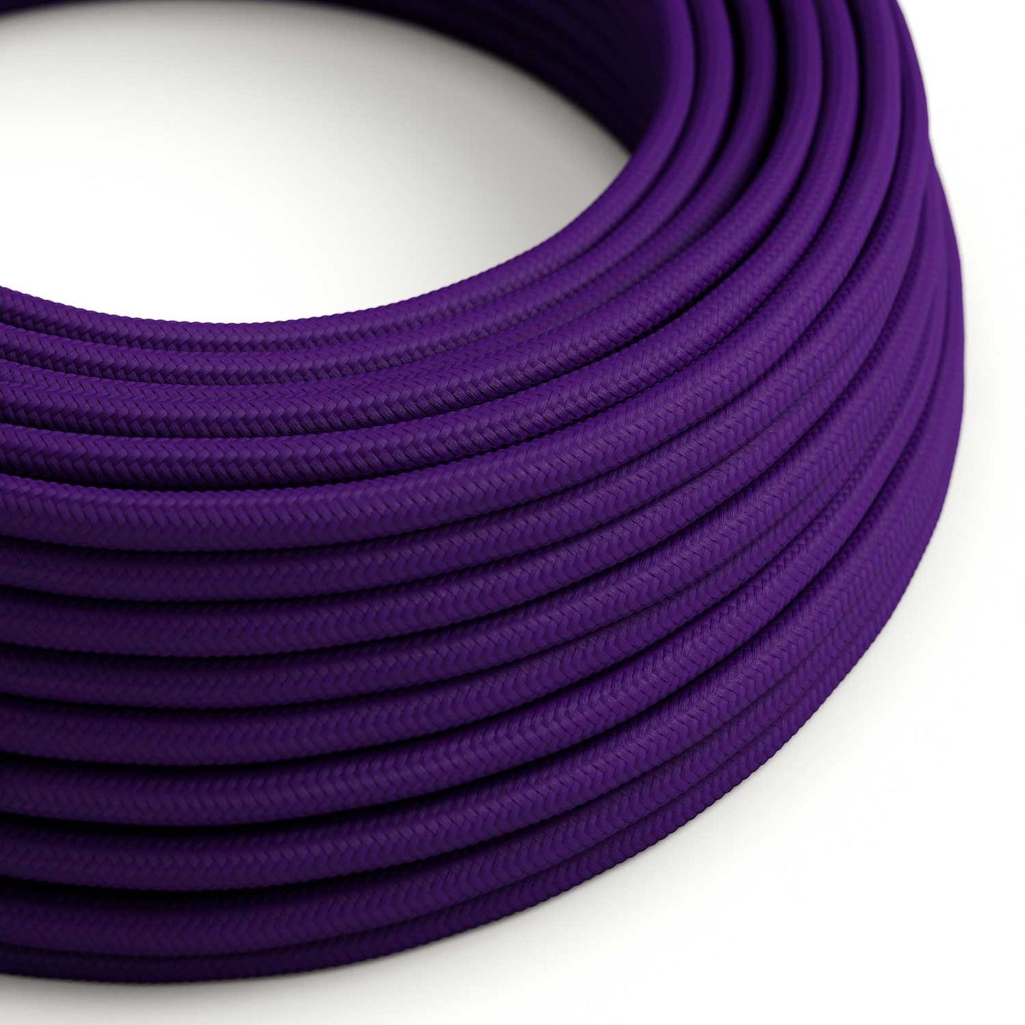 Glossy Imperial Purple Textile Cable - The Original Creative-Cables - RM14 round 2x0.75mm / 3x0.75mm