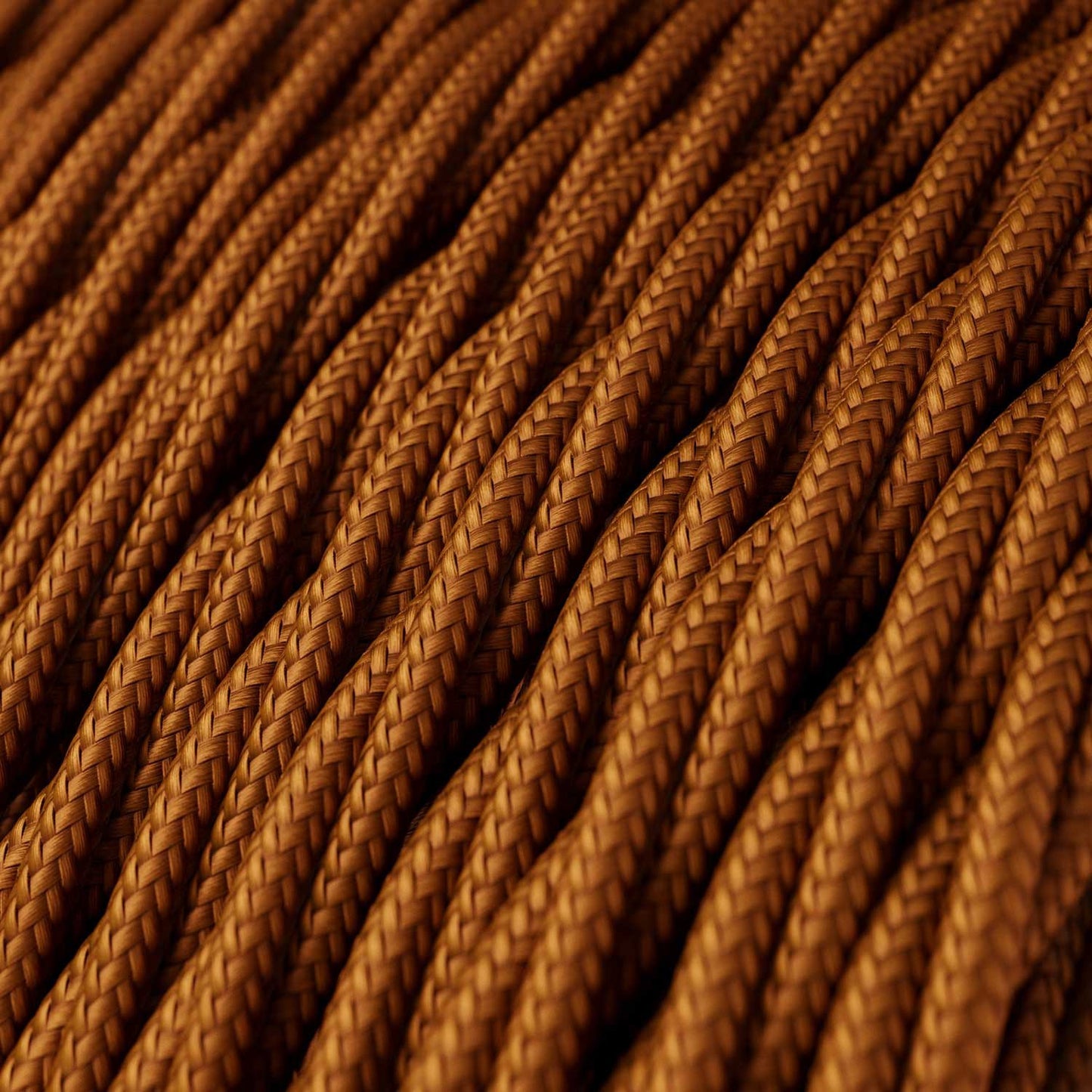 Glossy Whiskey Textile Cable - The Original Creative-Cables - TM22 braided 2x0.75mm / 3x0.75mm