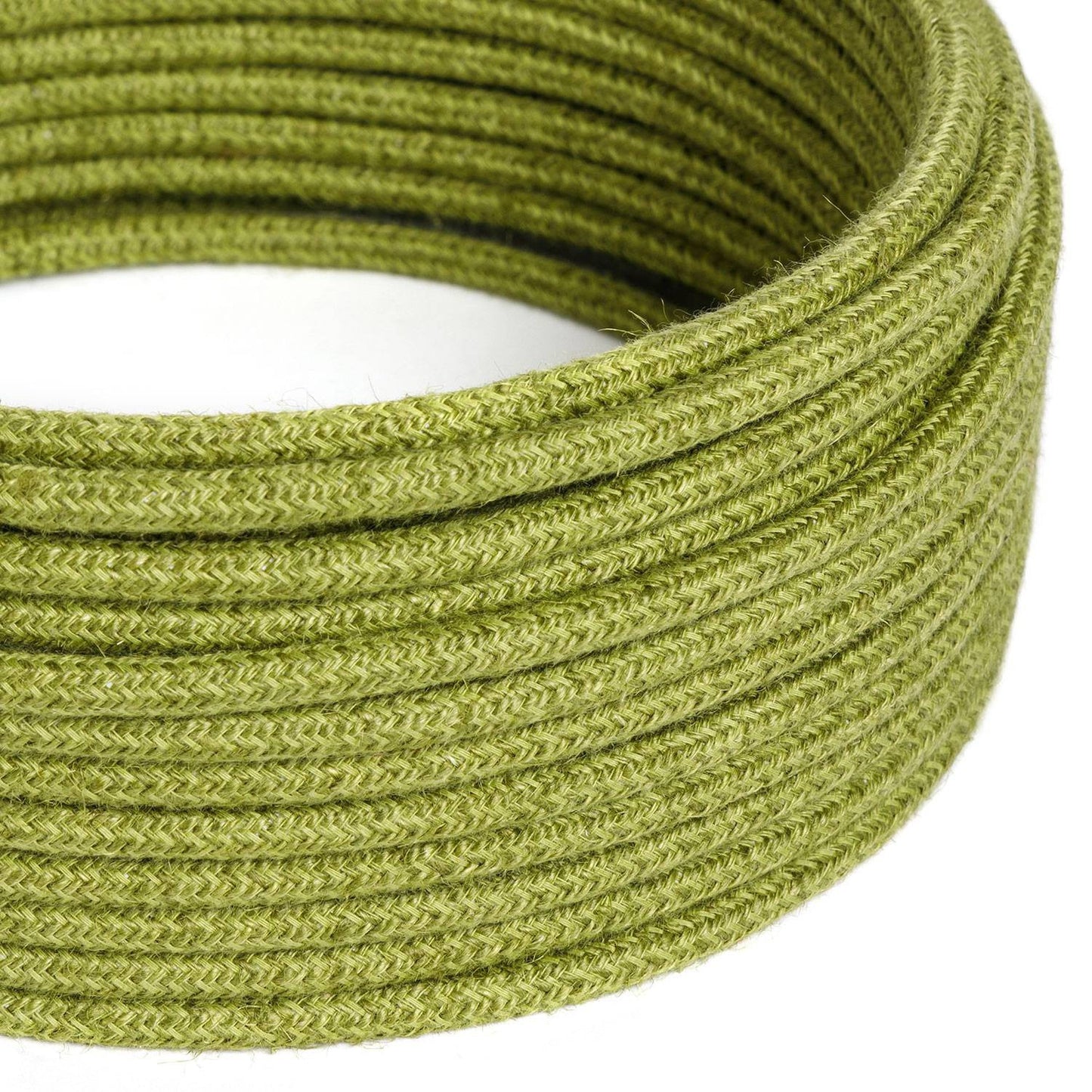 Jute Green Hay Textile Cable - The Original Creative-Cables - RN23 round 2x0.75mm / 3x0.75mm