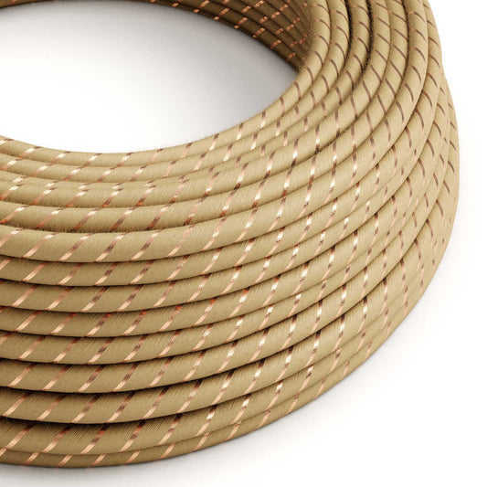 Jute with Copper Wire Beige Textile Cable - The Original Creative-Cables - ERR04 Round 3x0.75mm
