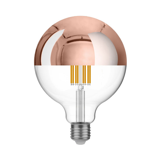 LED Copper Half Sphere Globe Light Bulb G125 7W 650Lm E27 2700K Dimmable - A25