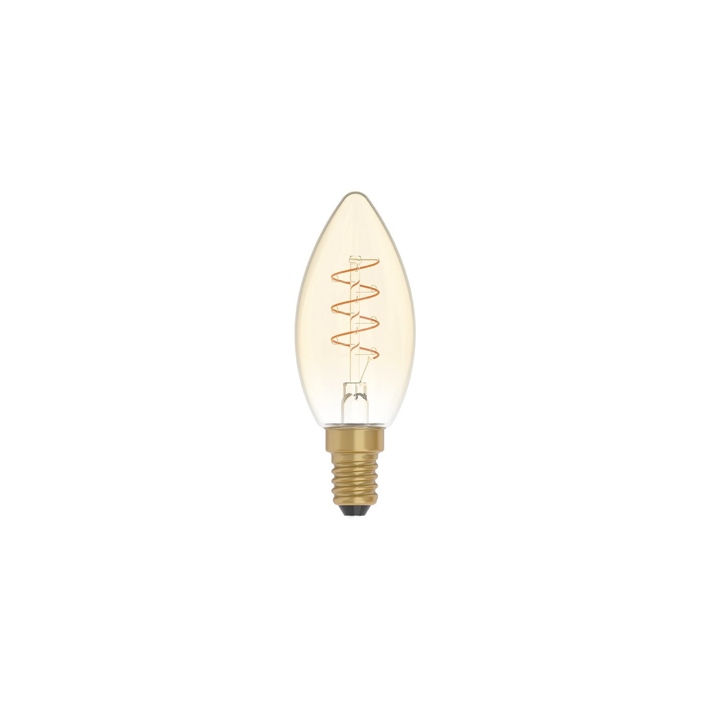 LED Golden Light Bulb Carbon Line Curved Spiral Filament Candle C35 2,5W 136Lm E14 1800K Dimmable - C01
