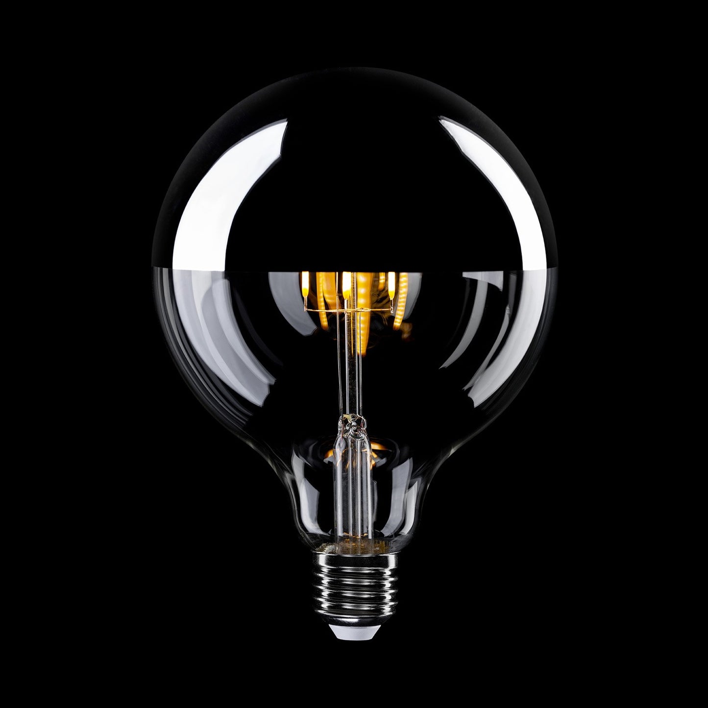 LED Light Bulb Half Sphere silver B05 5V Collection Short filament Globe G125 1,3W 110Lm E27 2500K Dimmable