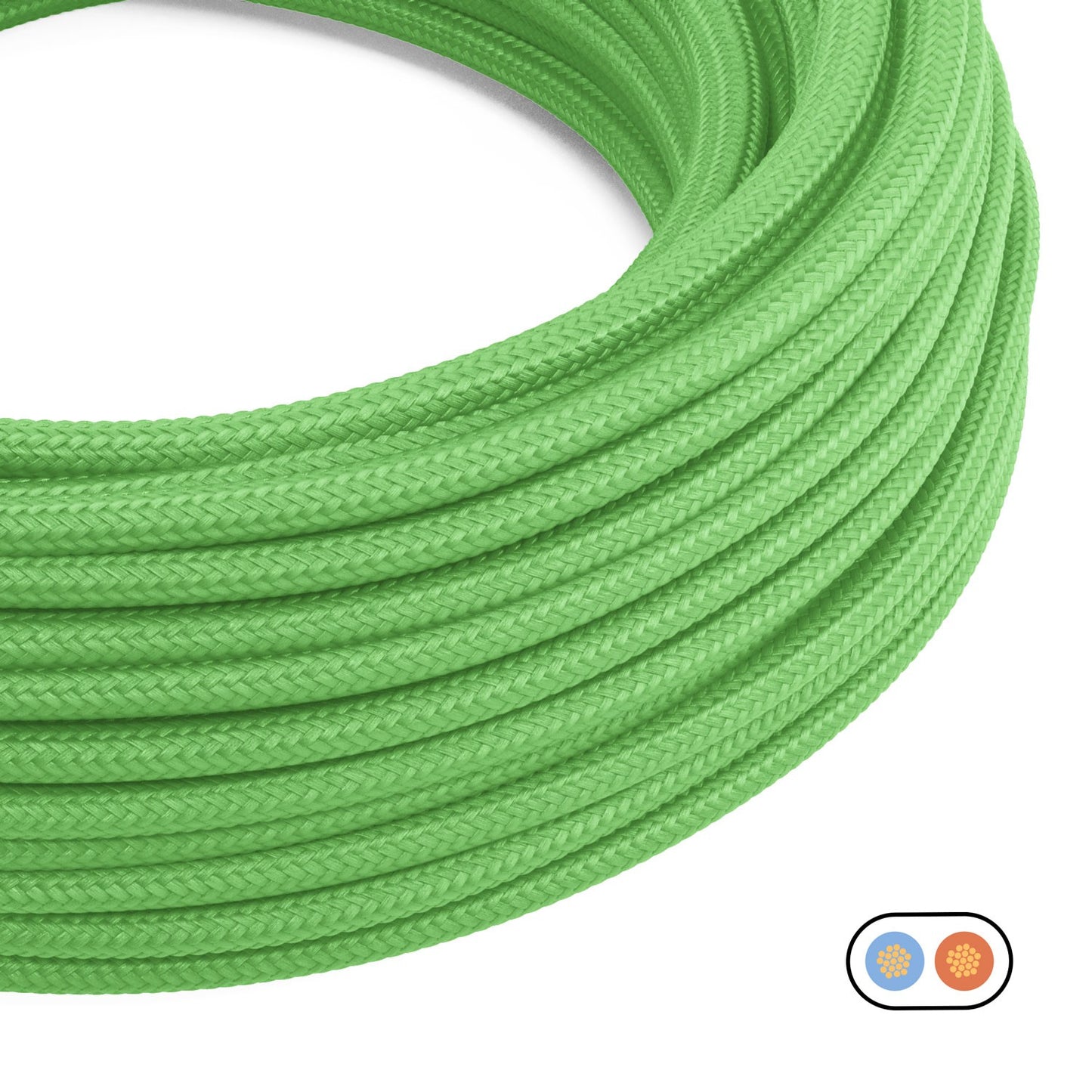 Lime Green glossy fabric-covered flat wire - PM18