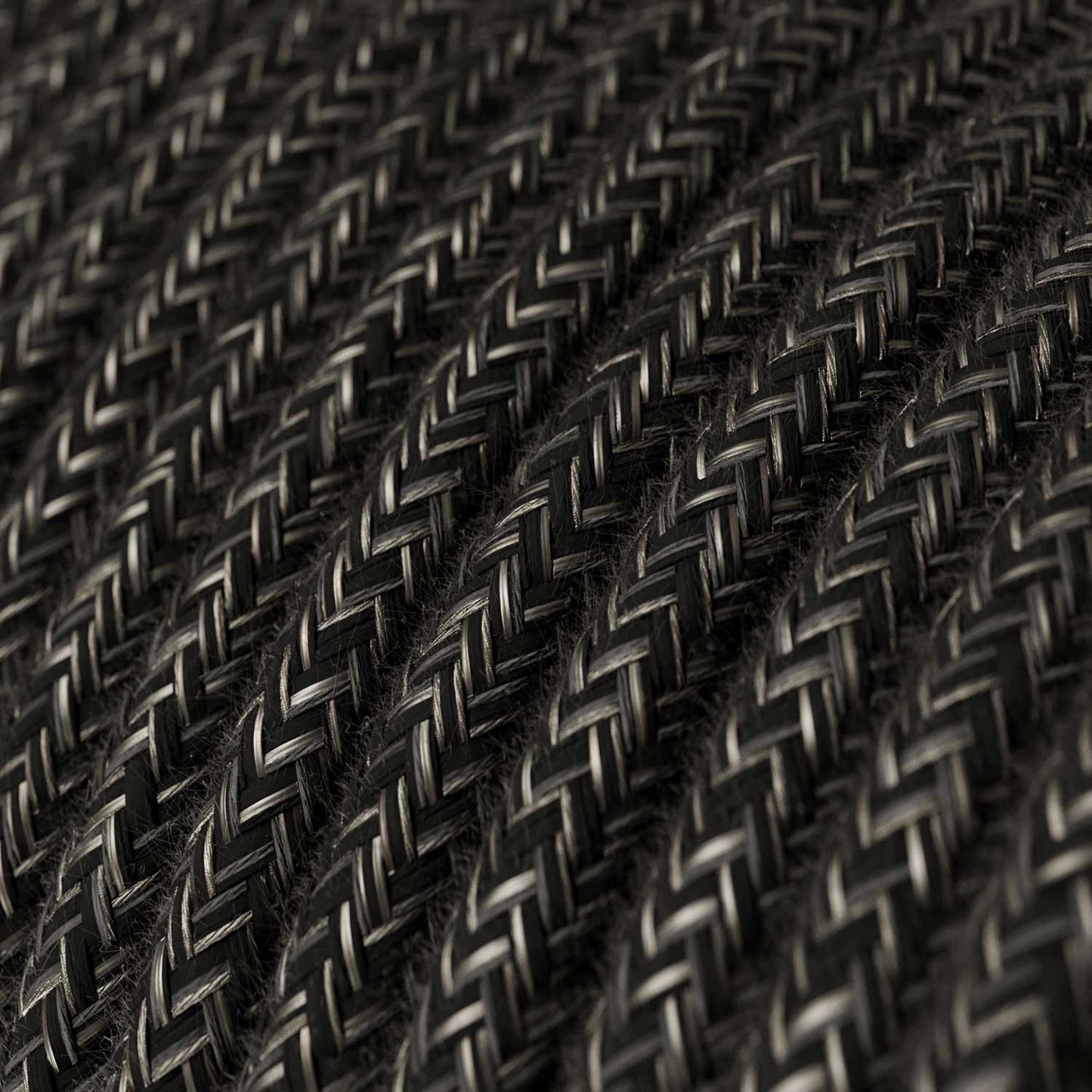 Linen Anthracite Grey Melange Textile Cable - The Original Creative-Cables - RN03 round 2x0.75mm / 3x0.75mm