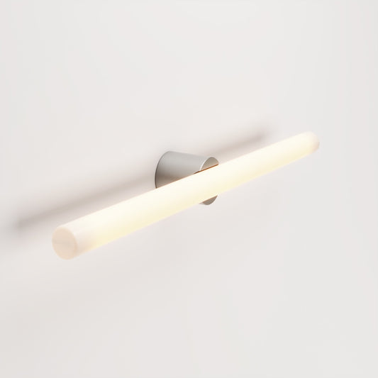 Metal lamp for wall or ceiling with linear LED S14d bulb
