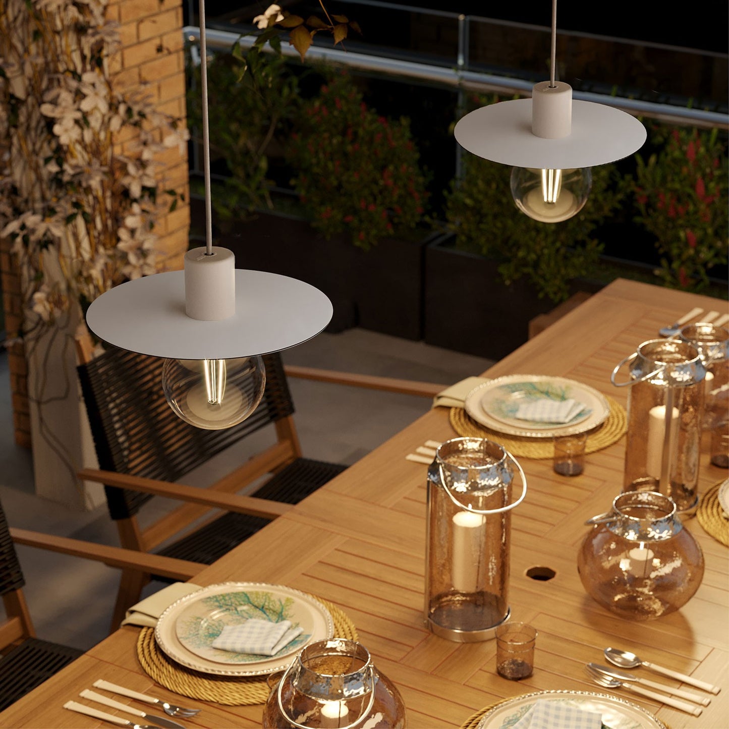 Mini Ellepì 'Solid Color' flat lampshade ideal for suspension, wall lamps or for string lights, 24 cm diameter - Made in Italy