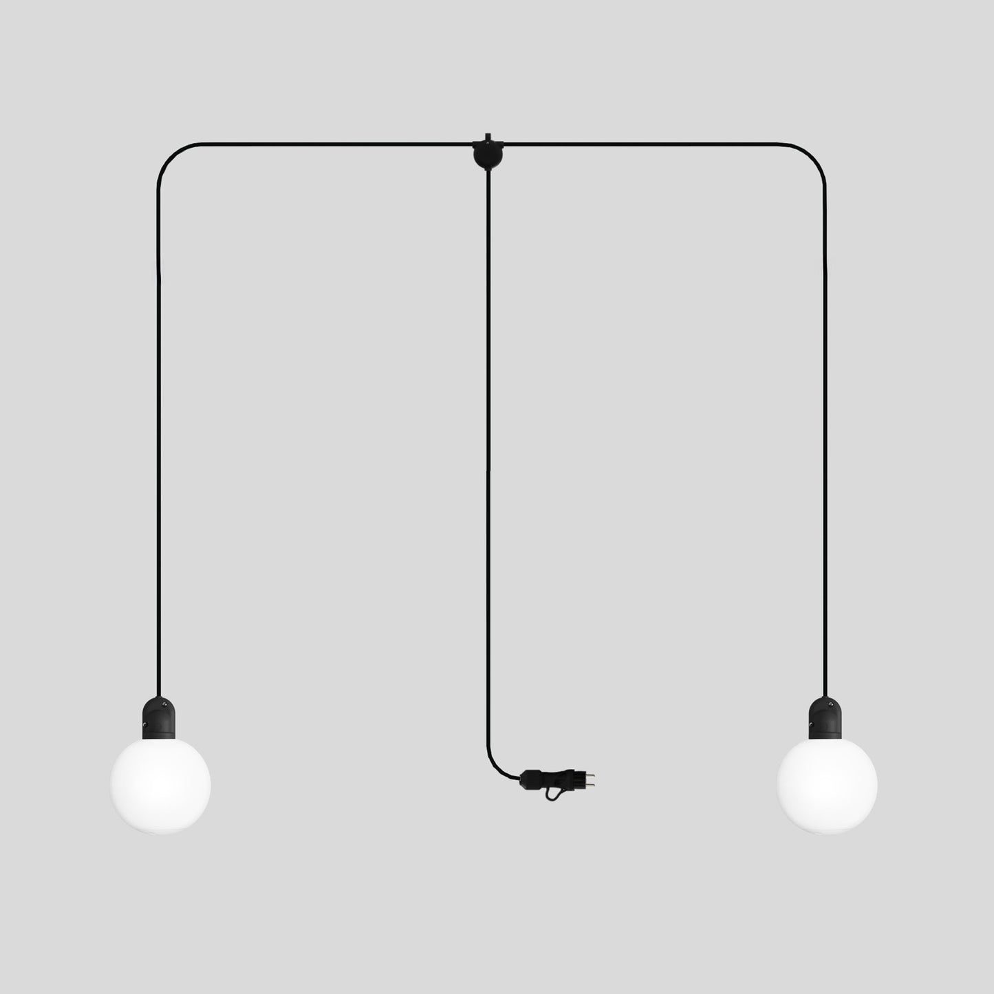 Modulair IP65 2-fall plug-in outdoor lamp with unbreakable Unbreak-a-Ball shades