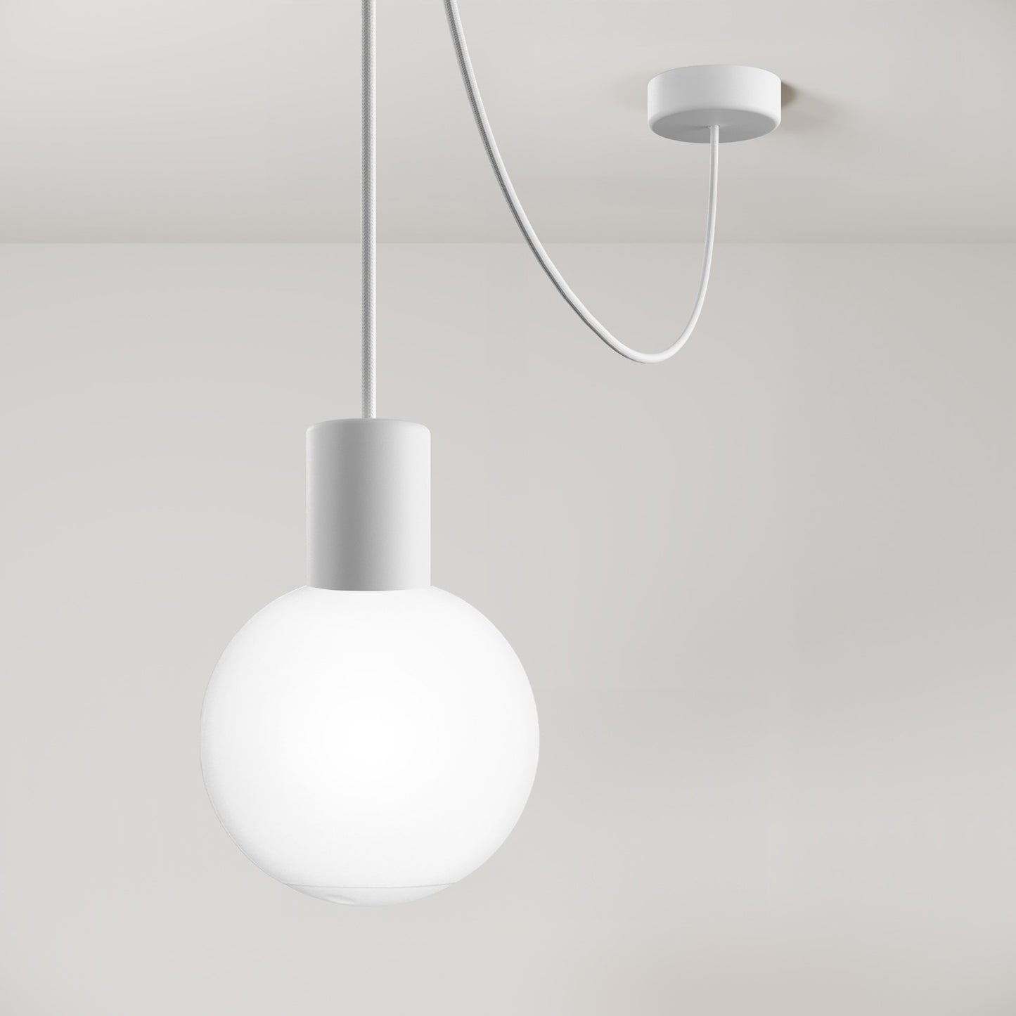 Modulair IP65 outdoor pendant lamp with unbreakable Unbreak-a-Ball shade