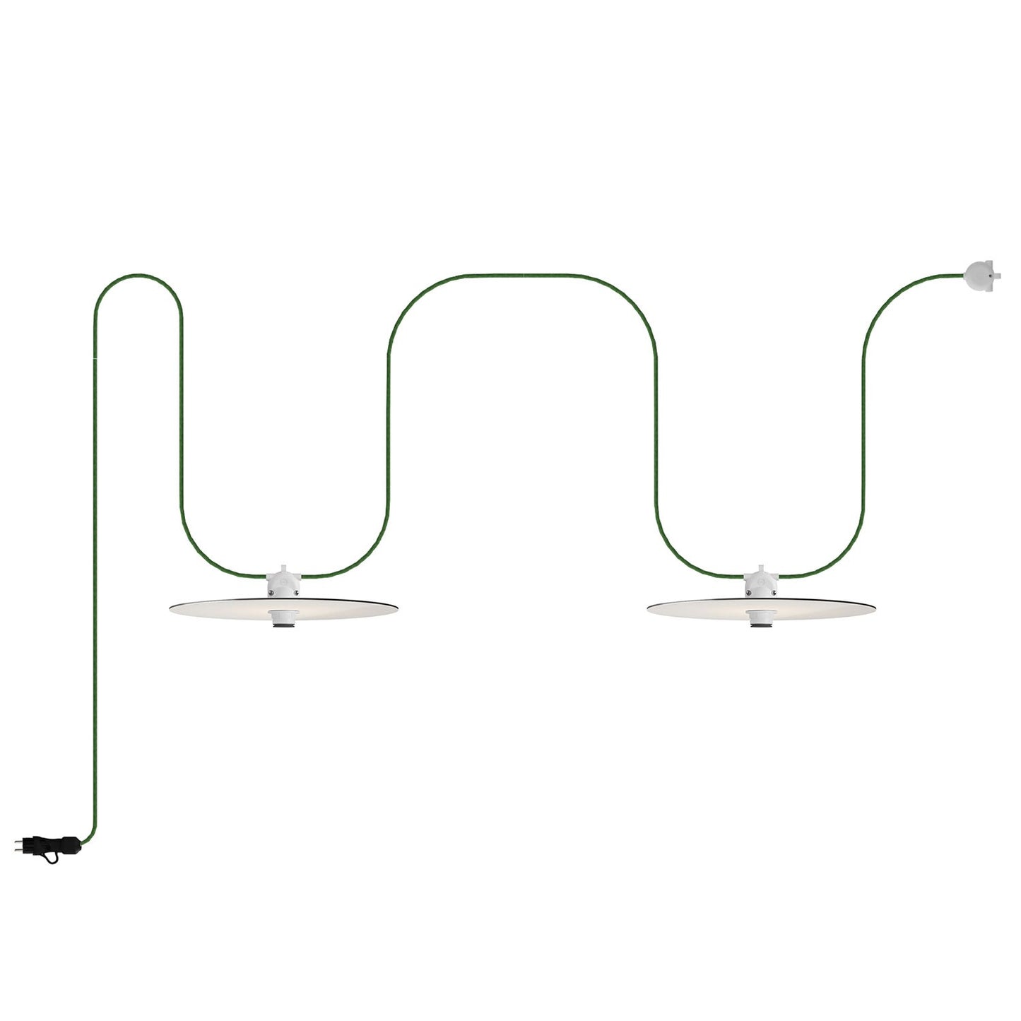 Modulair Portable outdoor string light IP65 with 2 lampshades