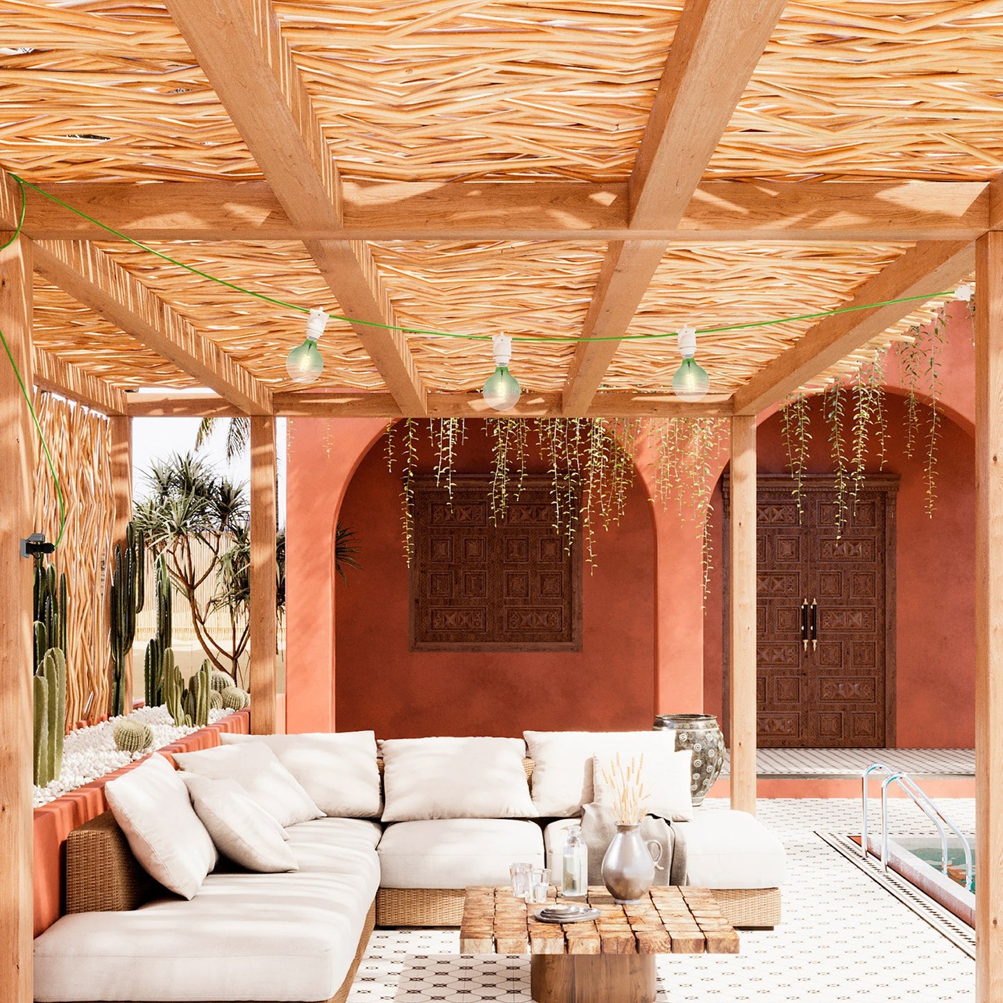 Modulair Portable outdoor string light IP65 with 3 lights