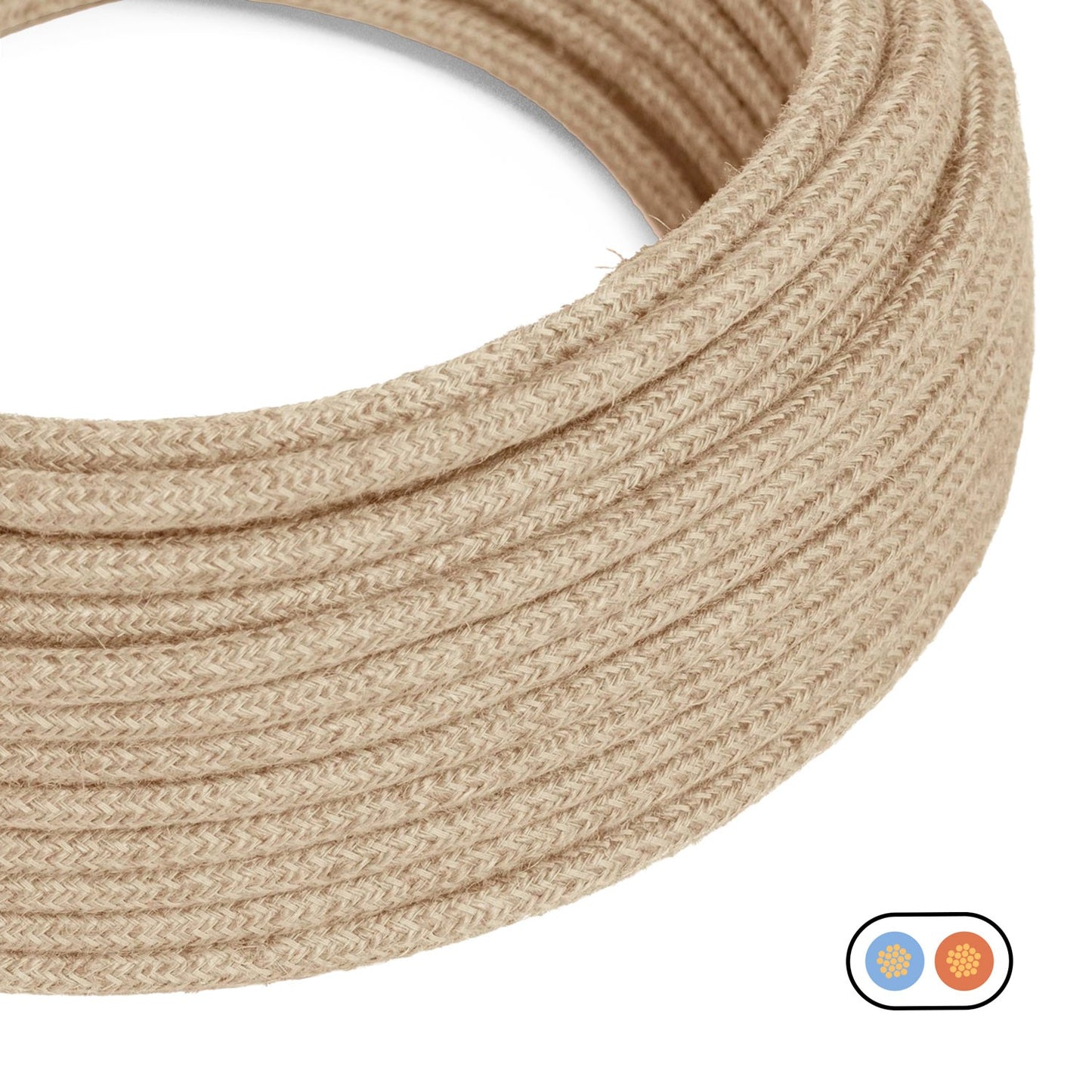 Natural Jute Covered Flat Cable - PN06
