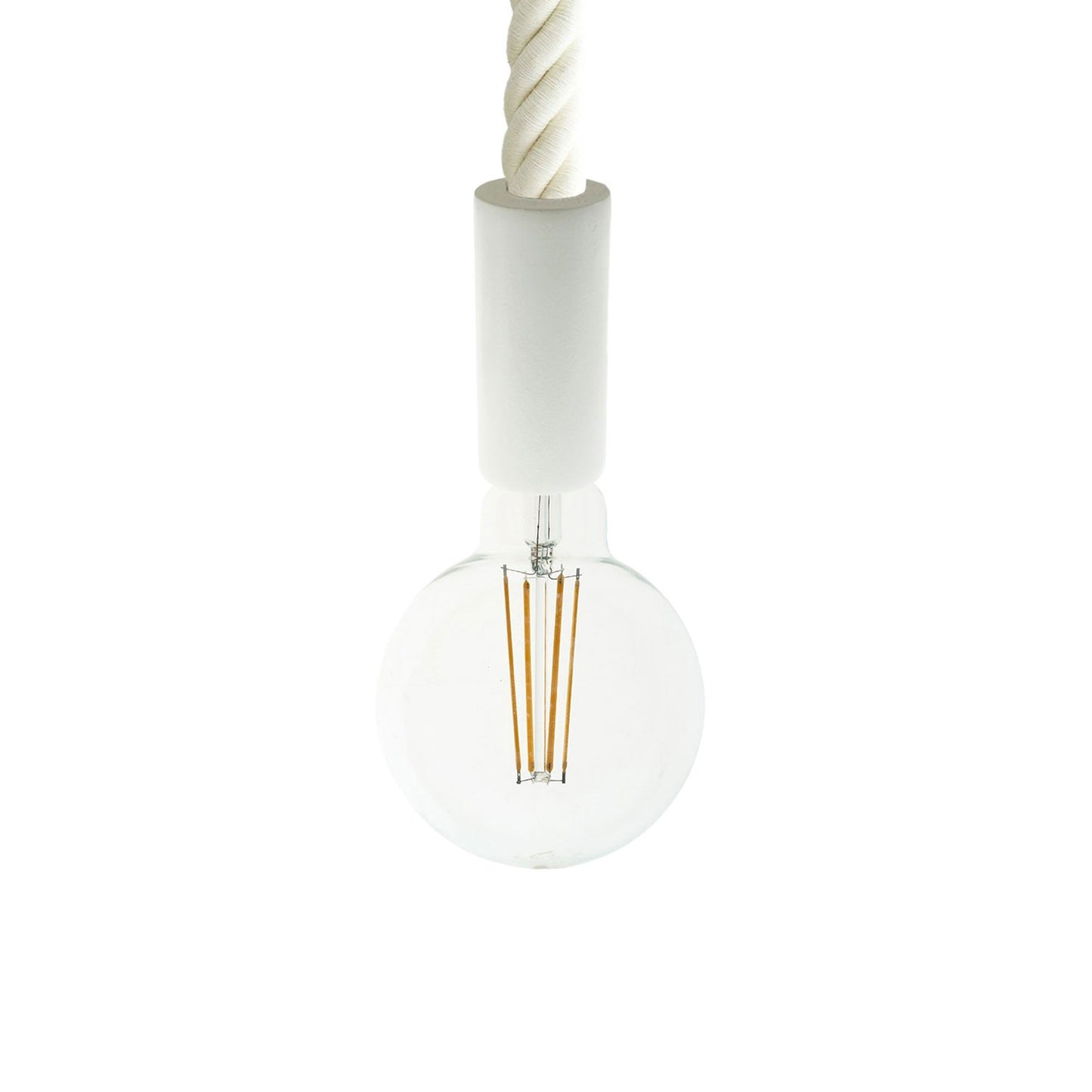 Pendant lamp with 3XL 30mm nautical cord painted wood details - Made in Italy - Bulb included
