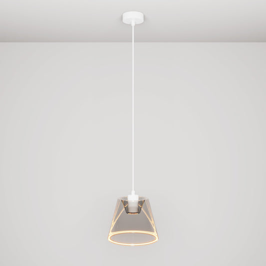 Pendant lamp with smoky cone-shaped Ghost bulb