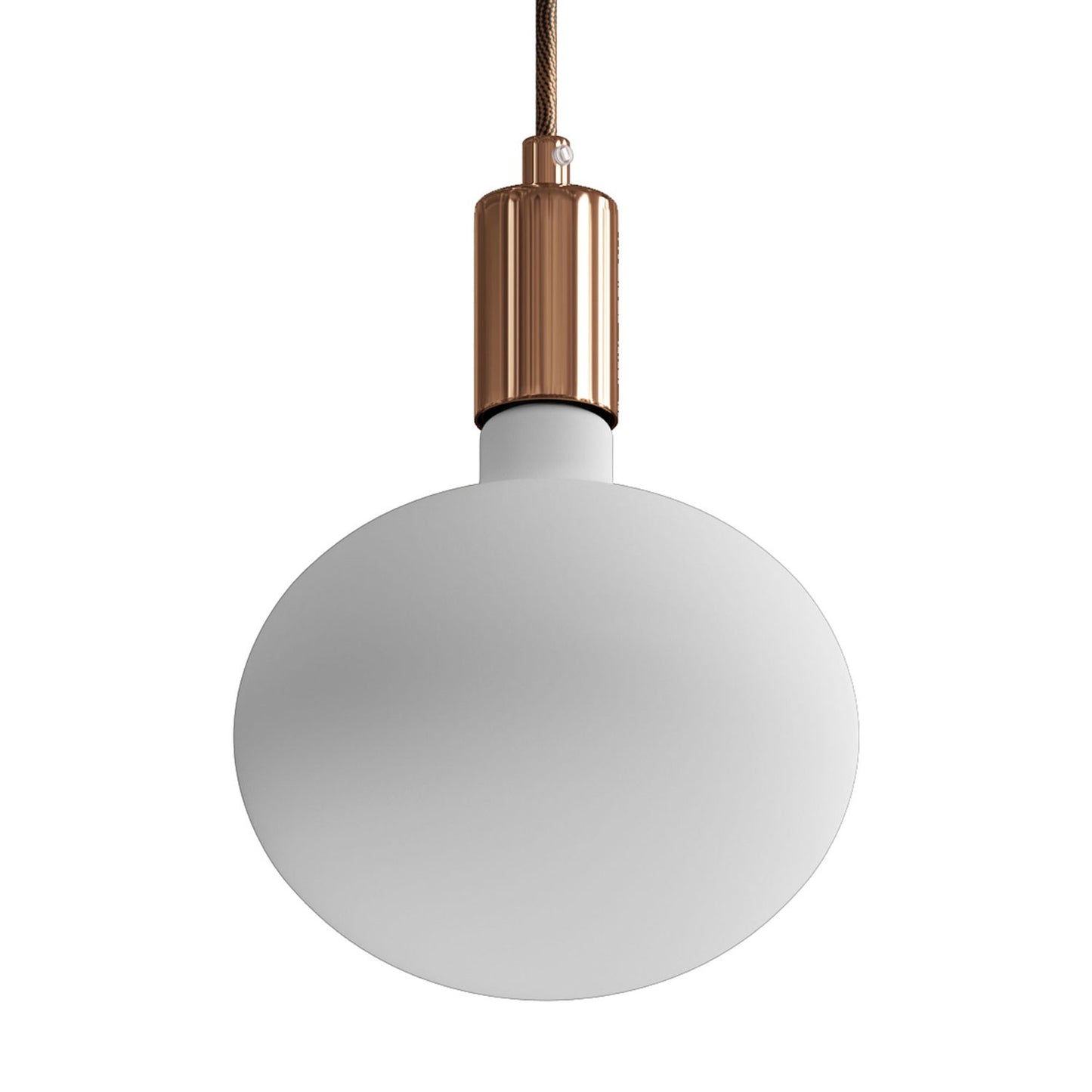 Pendant lamp with textile cable and contrasting metal details - Made in Italy - Bulb included