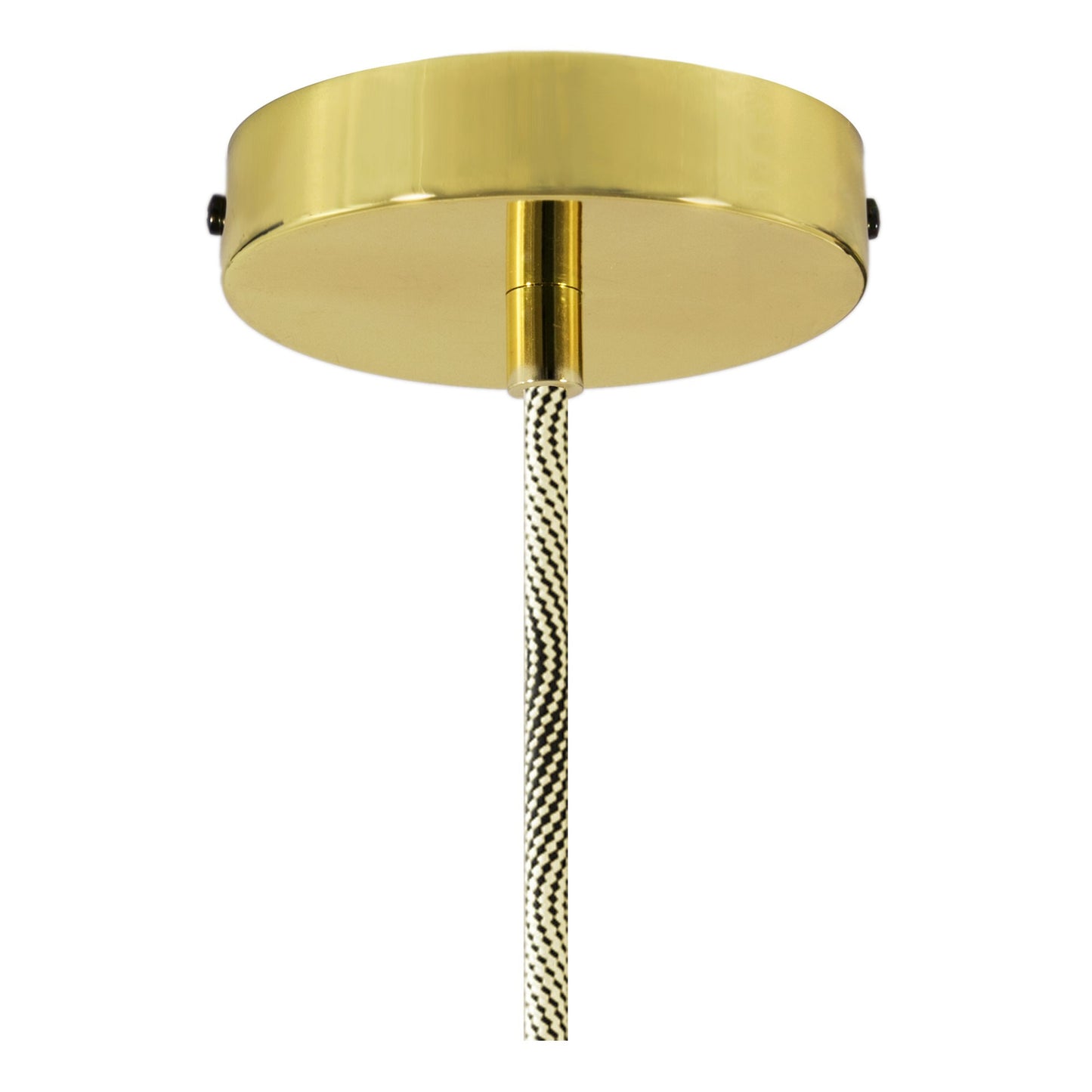 Pendant lamp with textile cable and milled aluminium lamp holder - Made in Italy - Bulb included