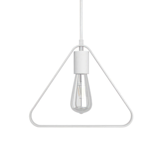Pendant lamp with textile cable, Duedì Apex lampshade and metal details - Made in Italy - Bulb included
