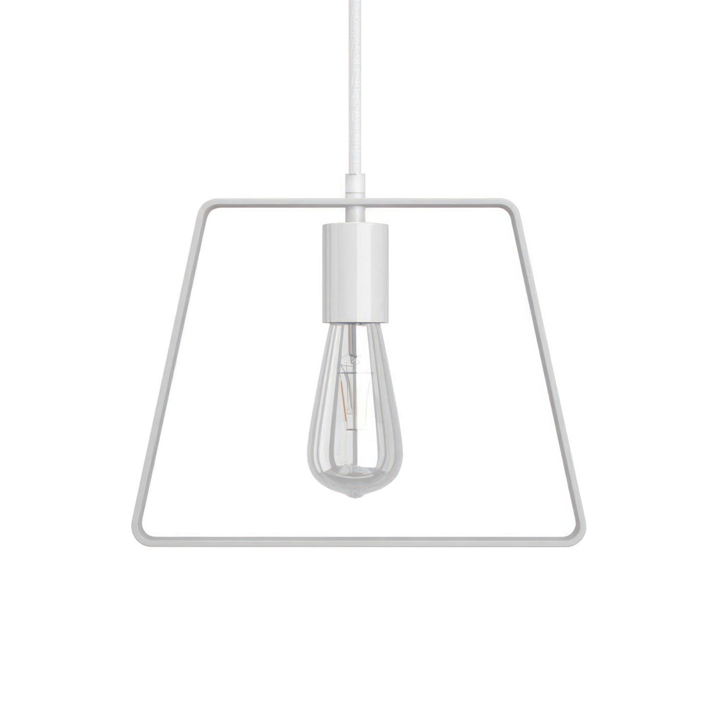 Pendant lamp with textile cable, Duedì Base lampshade and metal details - Made in Italy - Bulb included