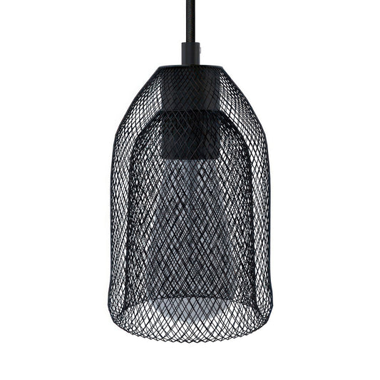 Pendant lamp with textile cable, Ghostbell lampshade and metal details - Made in Italy - Bulb included