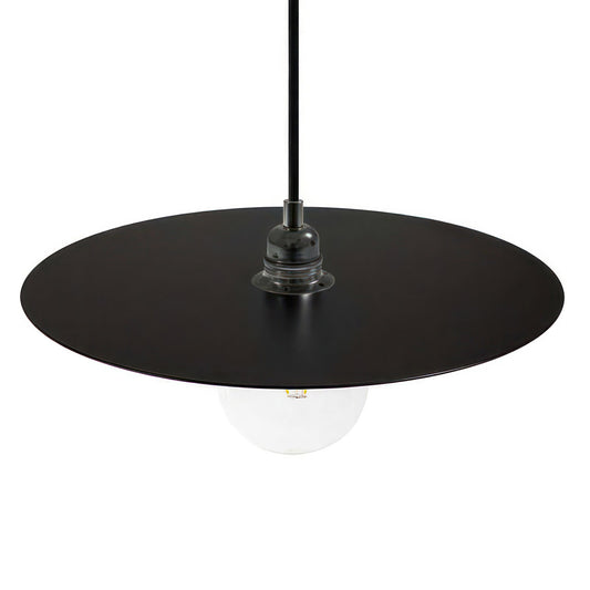 Pendant lamp with textile cable, oversized Ellepi lampshade and metal details - Made in Italy - Bulb included